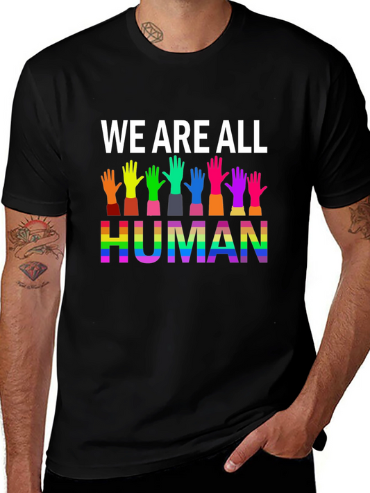 We Are All Human Graphic Tee - Pride T-Shirt
