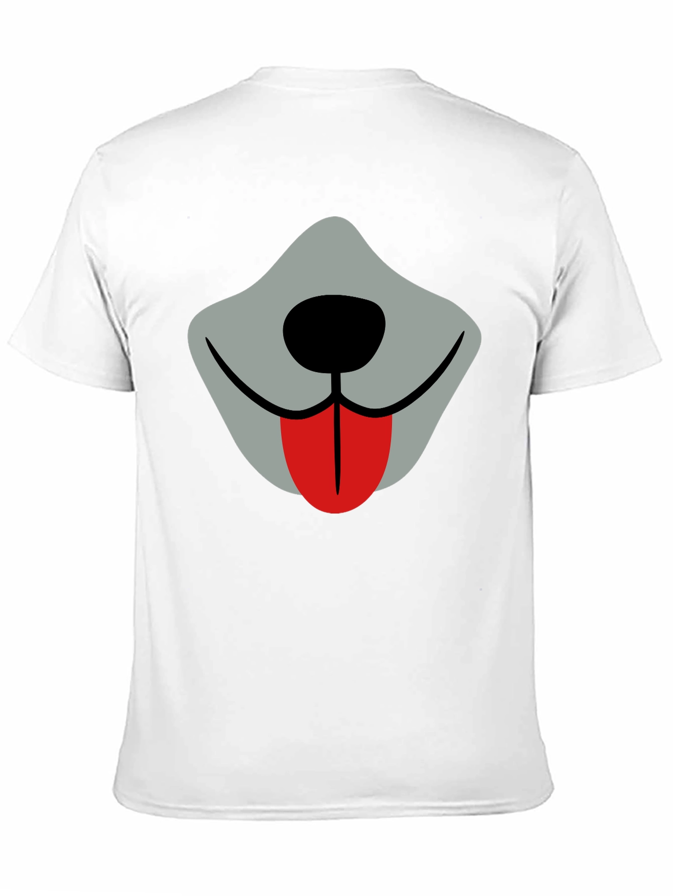 Funny Dog Face Graphic Tee - Black Crew Neck