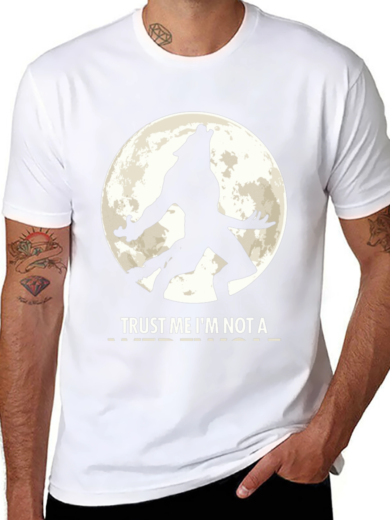 Trust Me Im Not a Werewolf Black T-Shirt