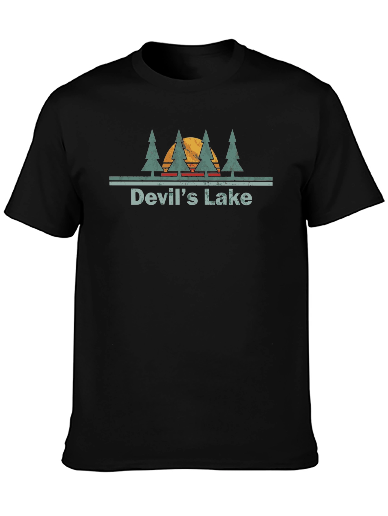 Devils Lake Retro Graphic Tee - Nature Lover Shirt