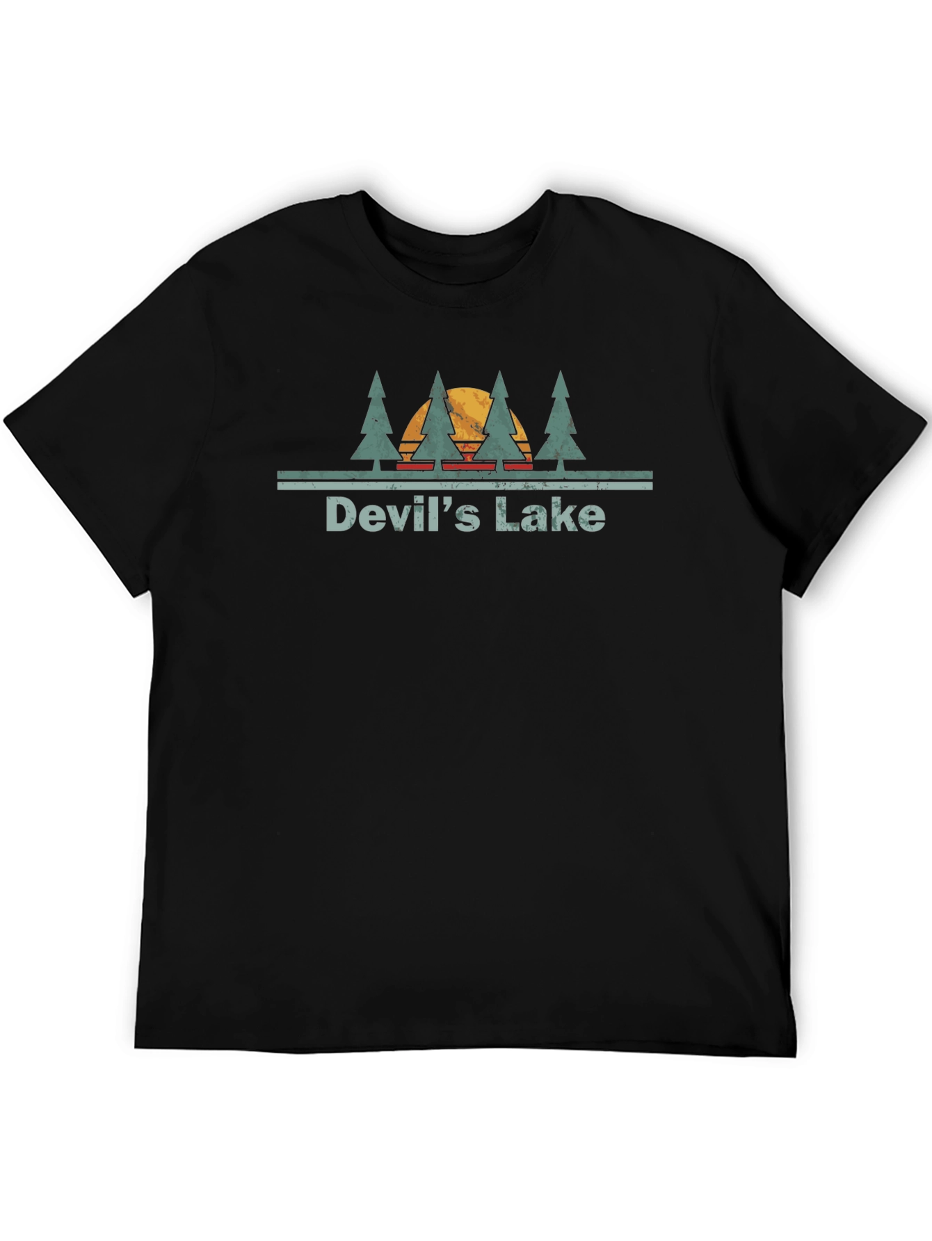 Devils Lake Retro Graphic Tee - Nature Lover Shirt