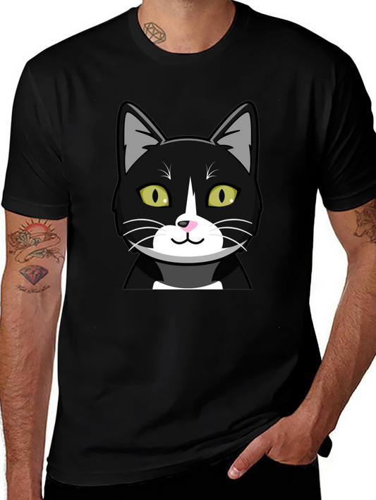 Black Cat Graphic T-Shirt - Mens Crew Neck Tee