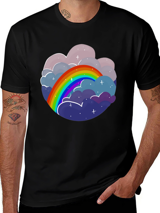Rainbow Cloud Graphic Tee - Unisex Cotton T-Shirt