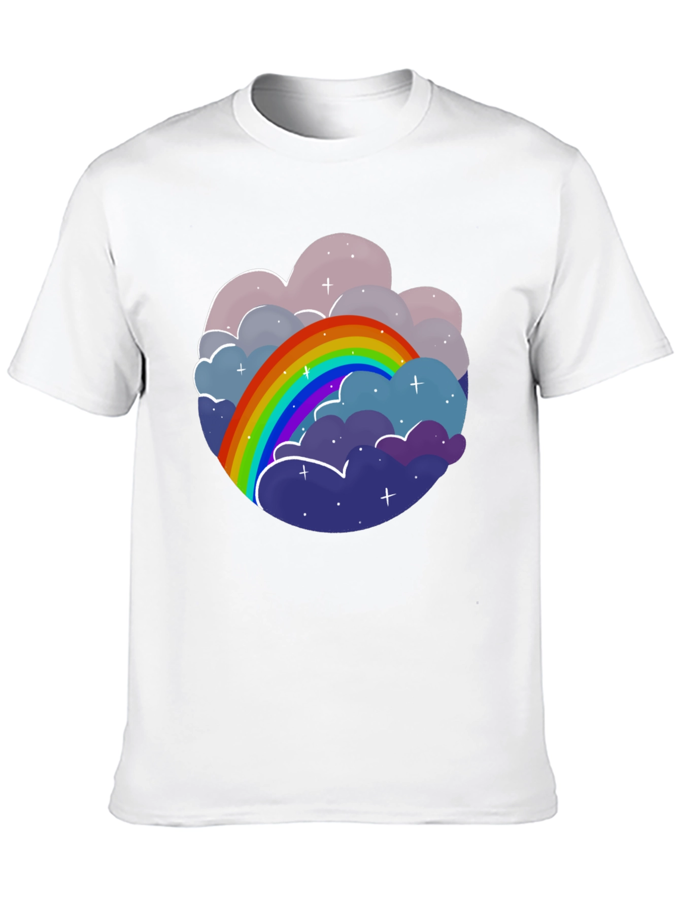 Rainbow Cloud Graphic Tee - Unisex Cotton T-Shirt