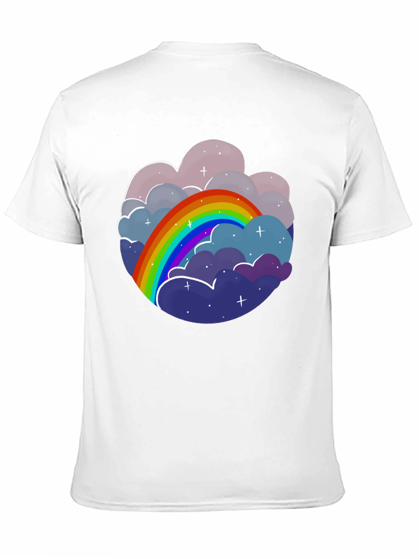 Rainbow Cloud Graphic Tee - Unisex Cotton T-Shirt
