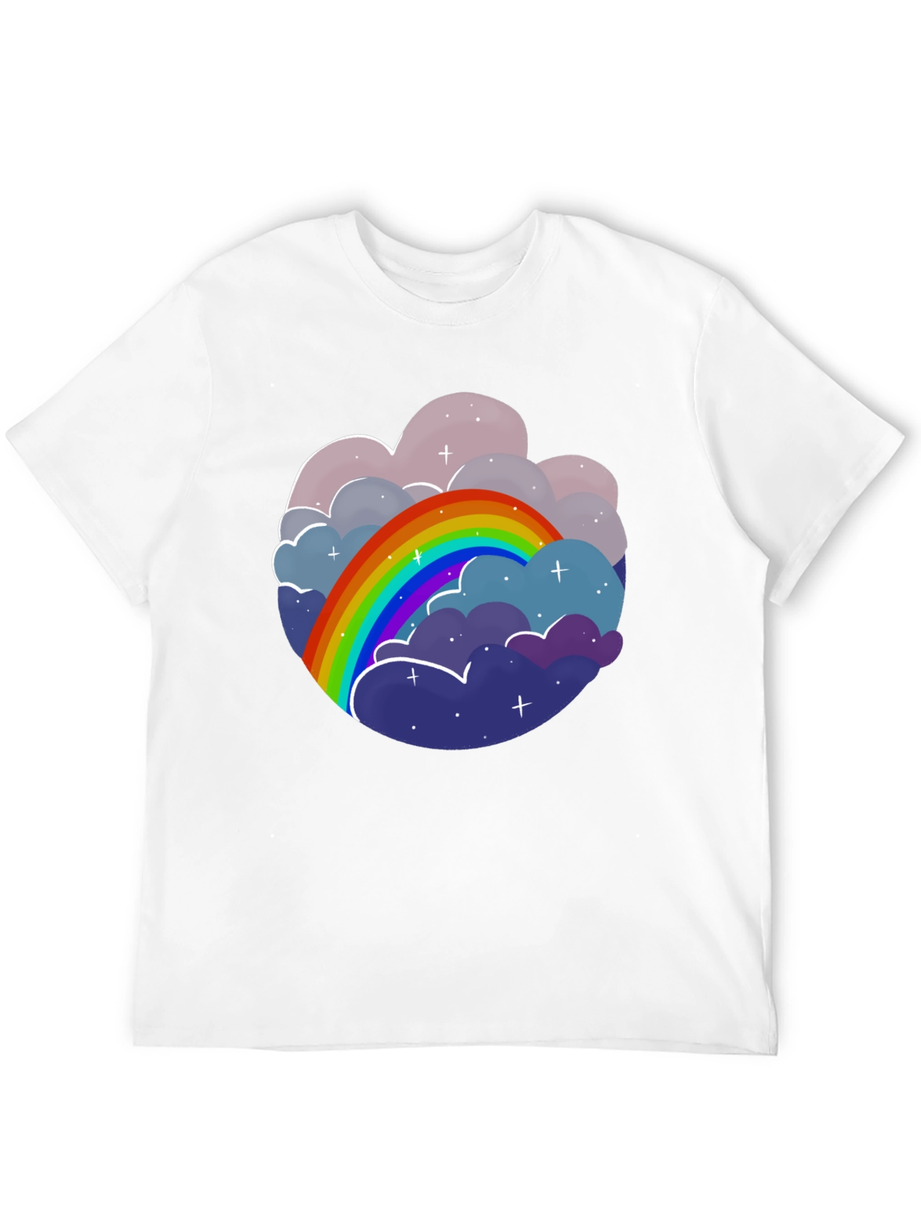 Rainbow Cloud Graphic Tee - Unisex Cotton T-Shirt