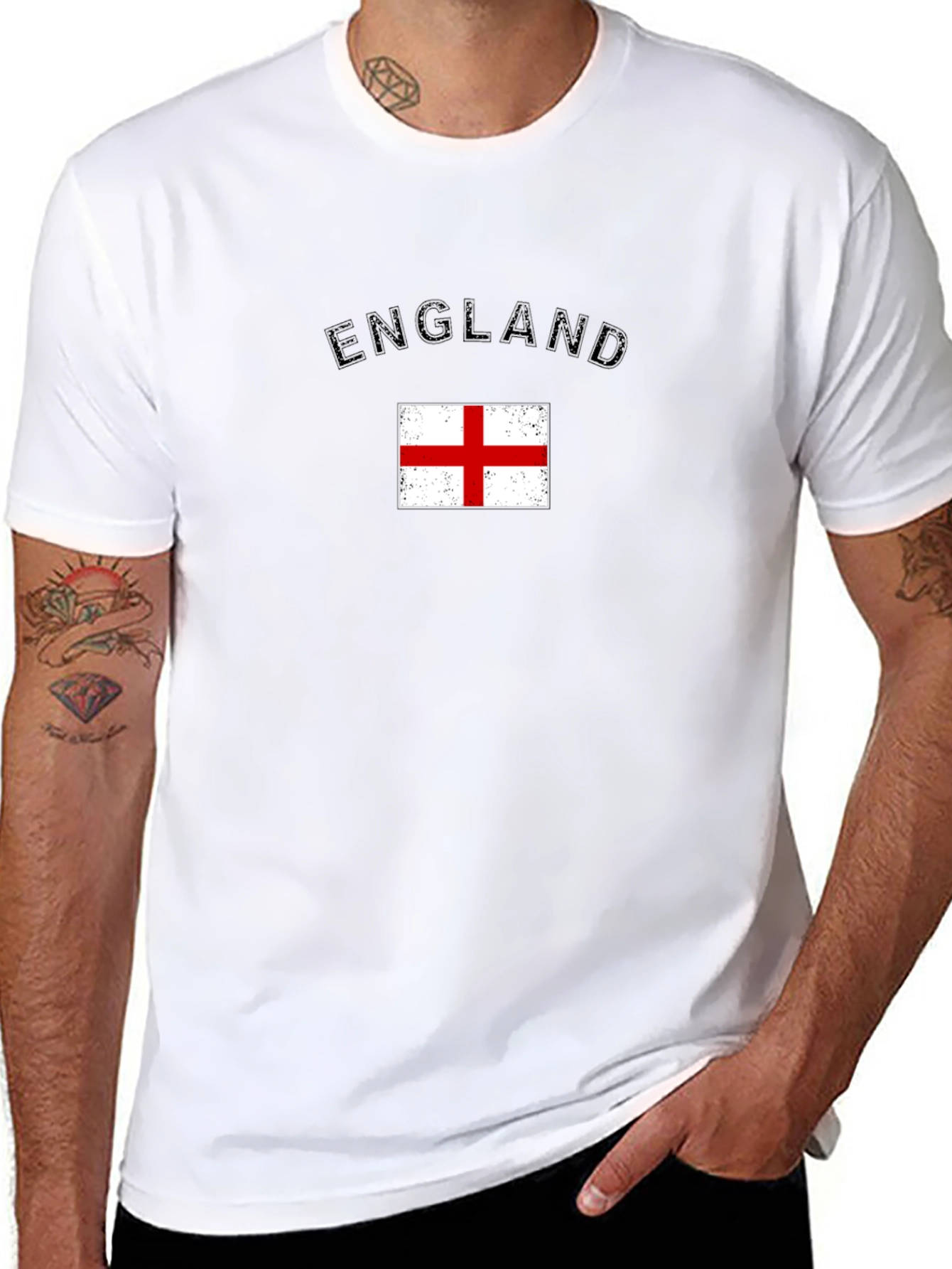 England Flag Graphic T-Shirt - Black