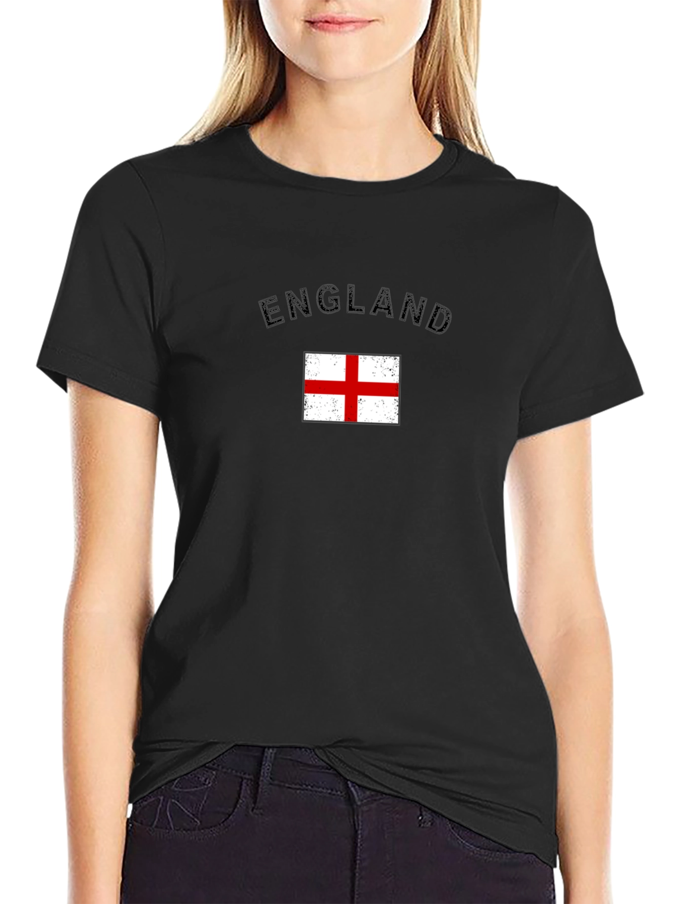 England Flag Graphic T-Shirt - Black