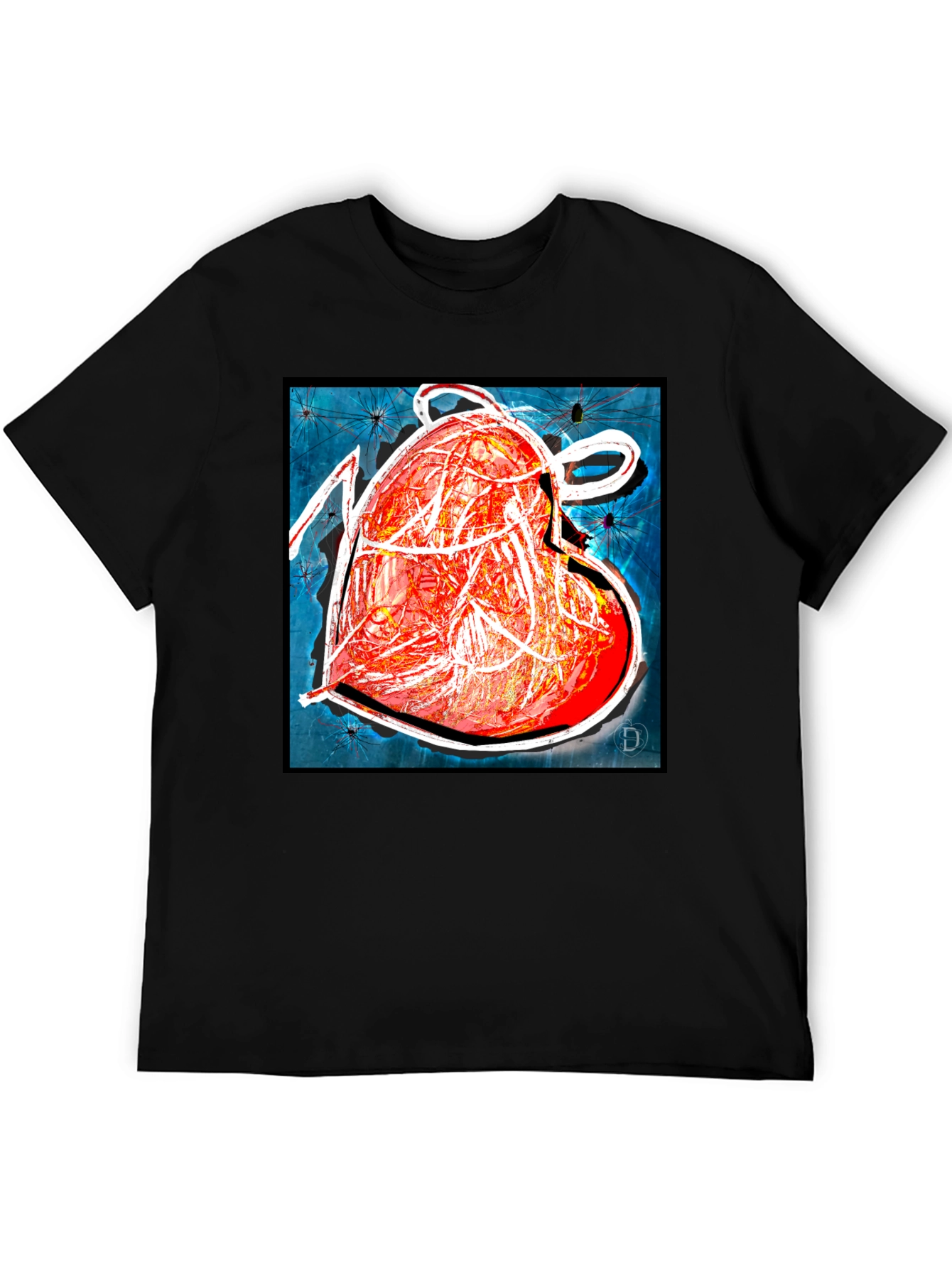 Abstract Heart Graphic T-Shirt - Modern Art Tee