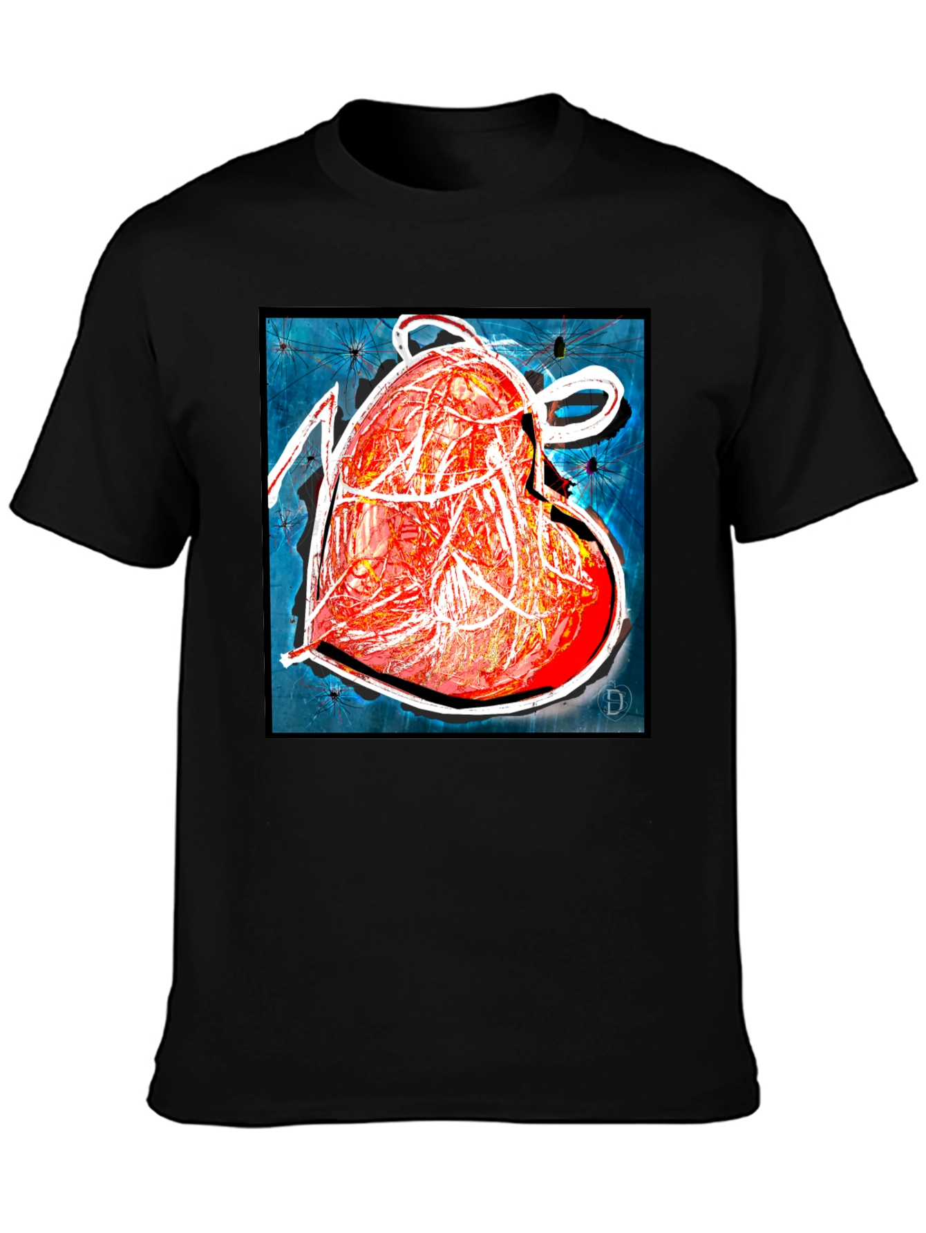 Abstract Heart Graphic T-Shirt - Modern Art Tee