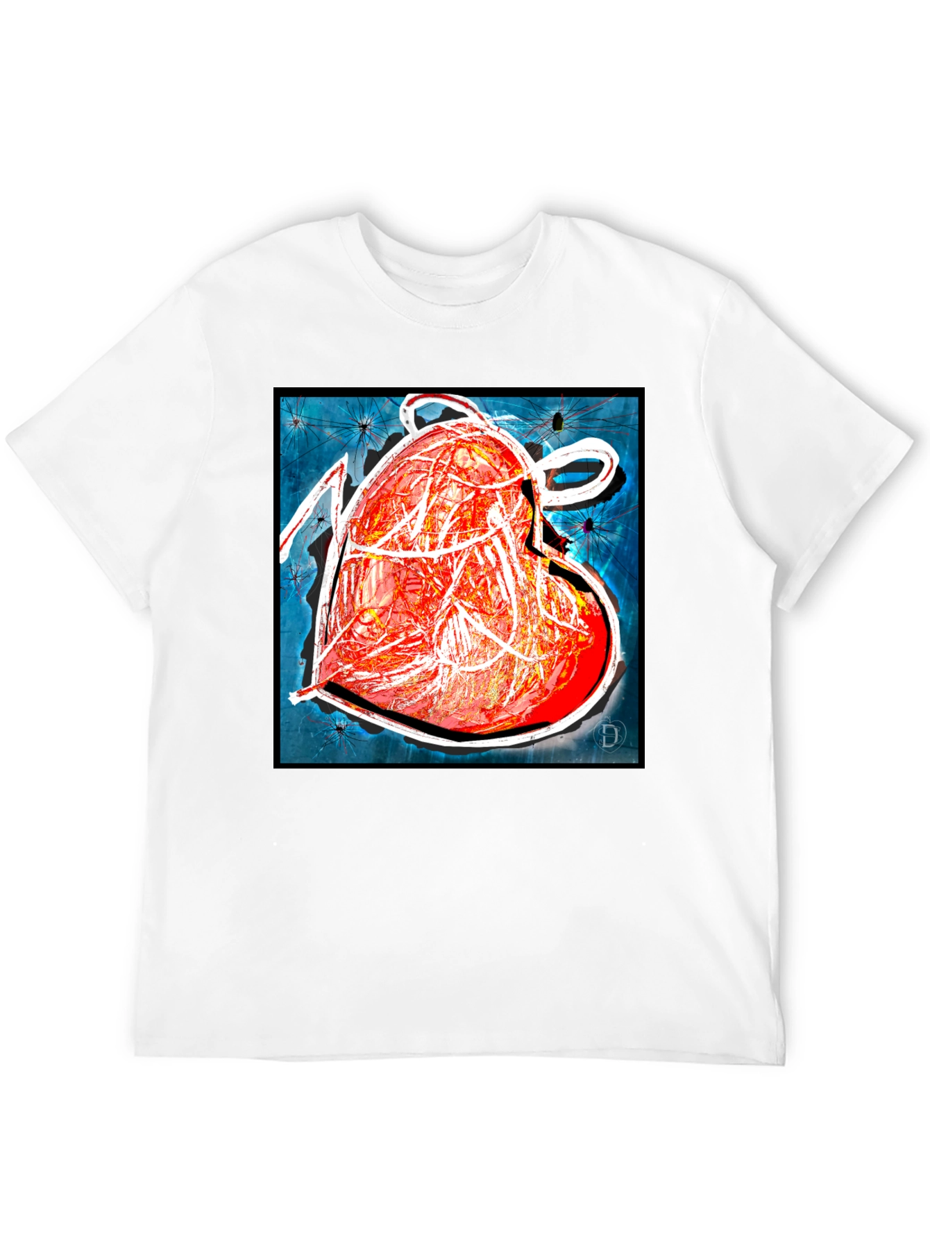 Abstract Heart Graphic T-Shirt - Modern Art Tee
