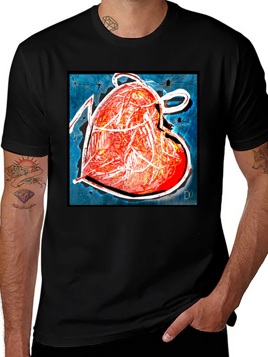 Abstract Heart Graphic T-Shirt - Modern Art Tee