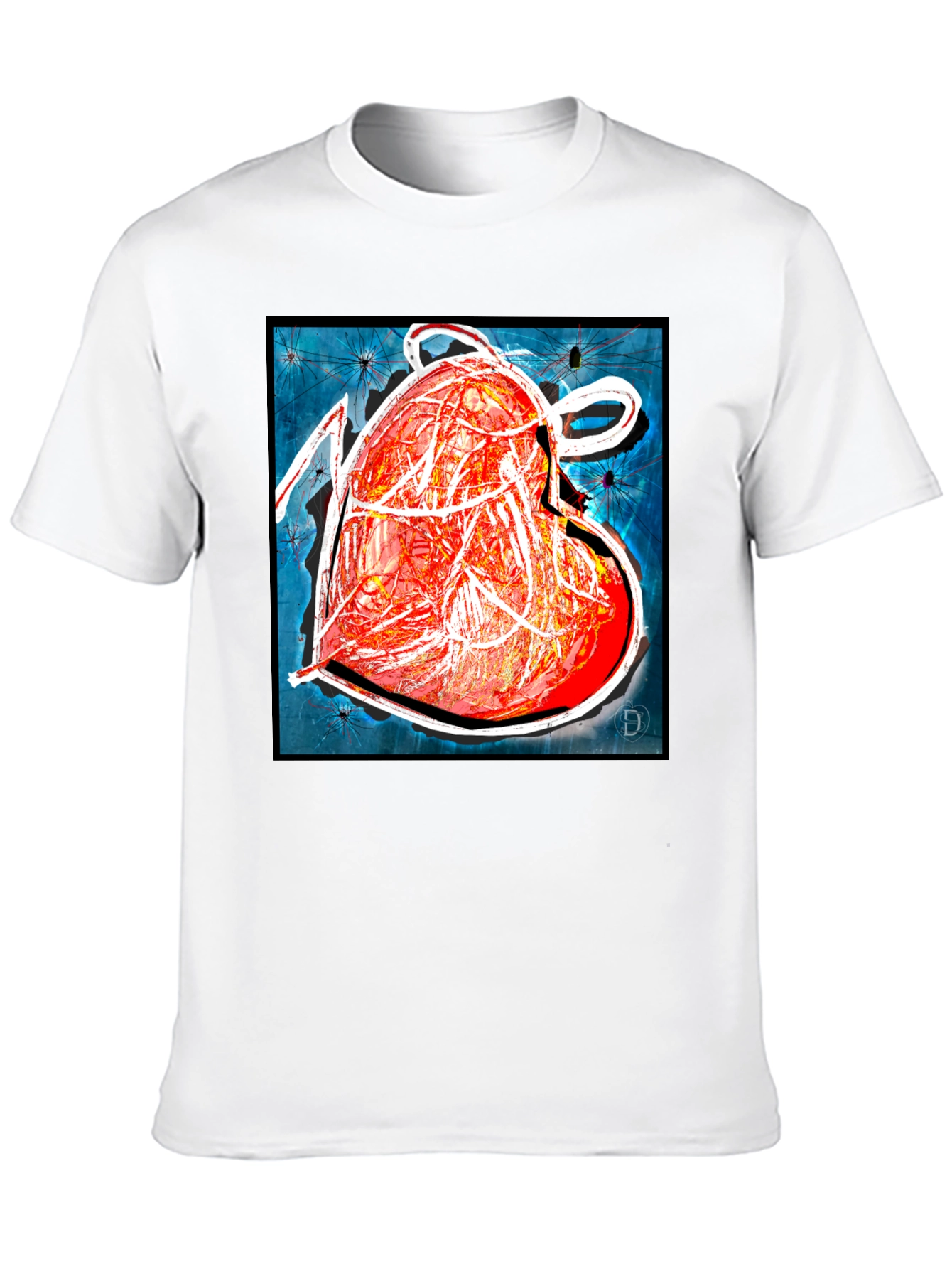 Abstract Heart Graphic T-Shirt - Modern Art Tee