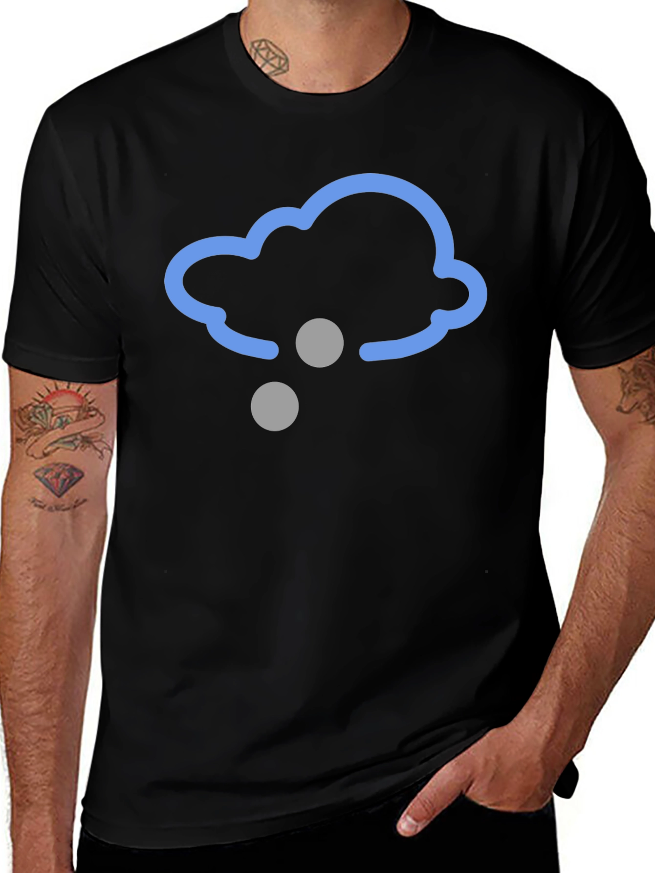 Snow Cloud Graphic Tee - Black