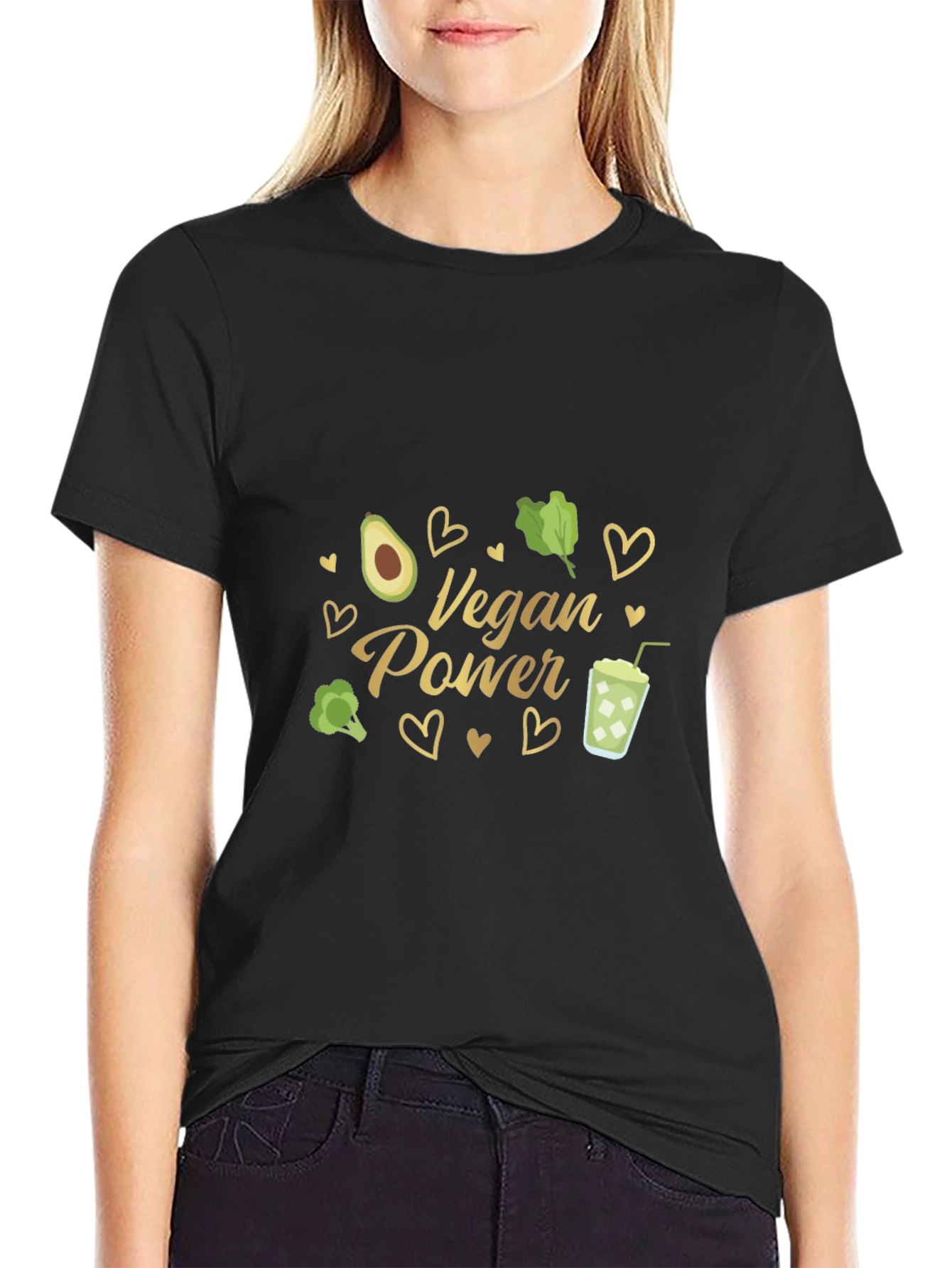 Vegan Power Graphic T-Shirt - Black