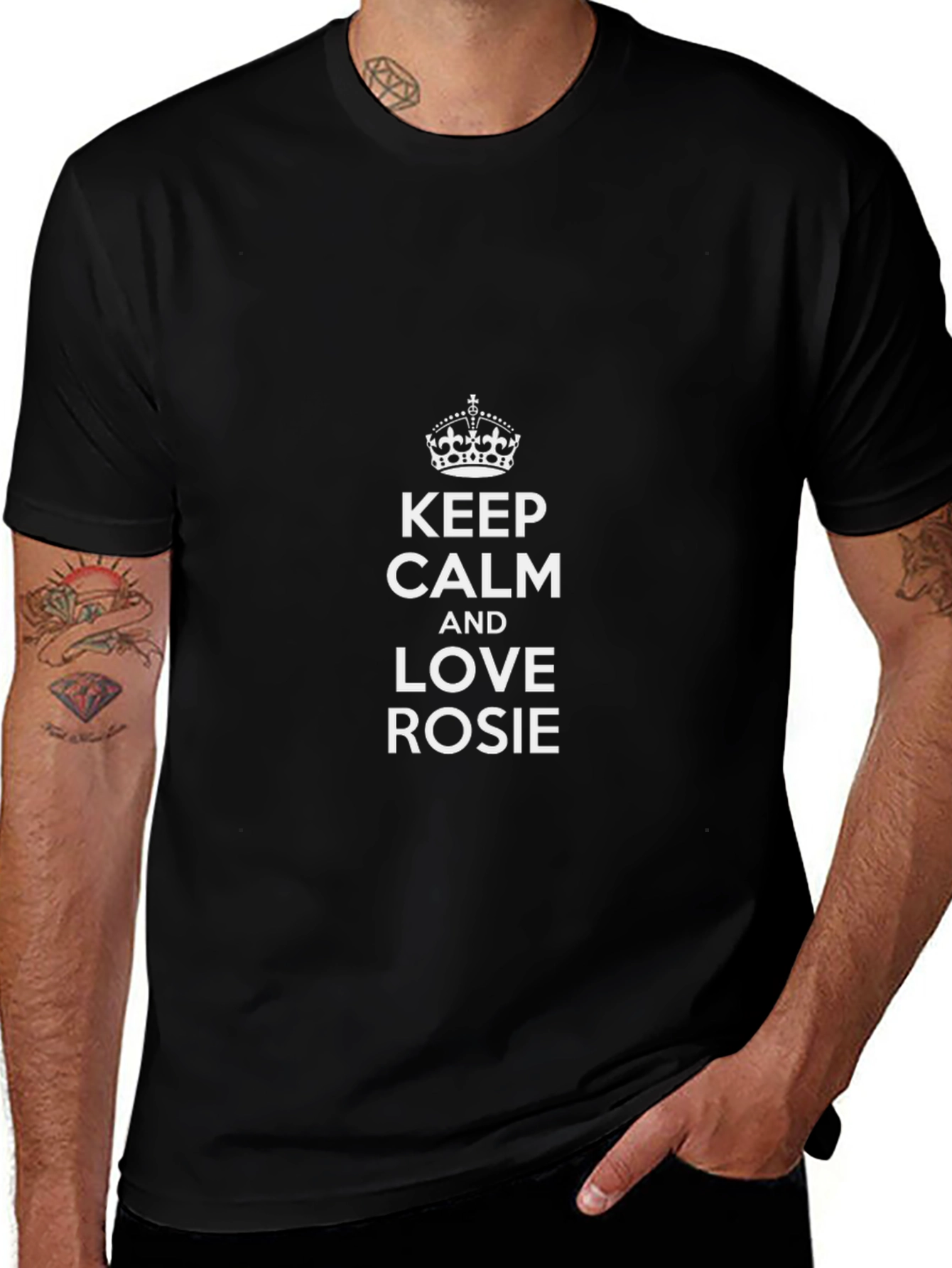 Keep Calm Love Rosie Black T-Shirt