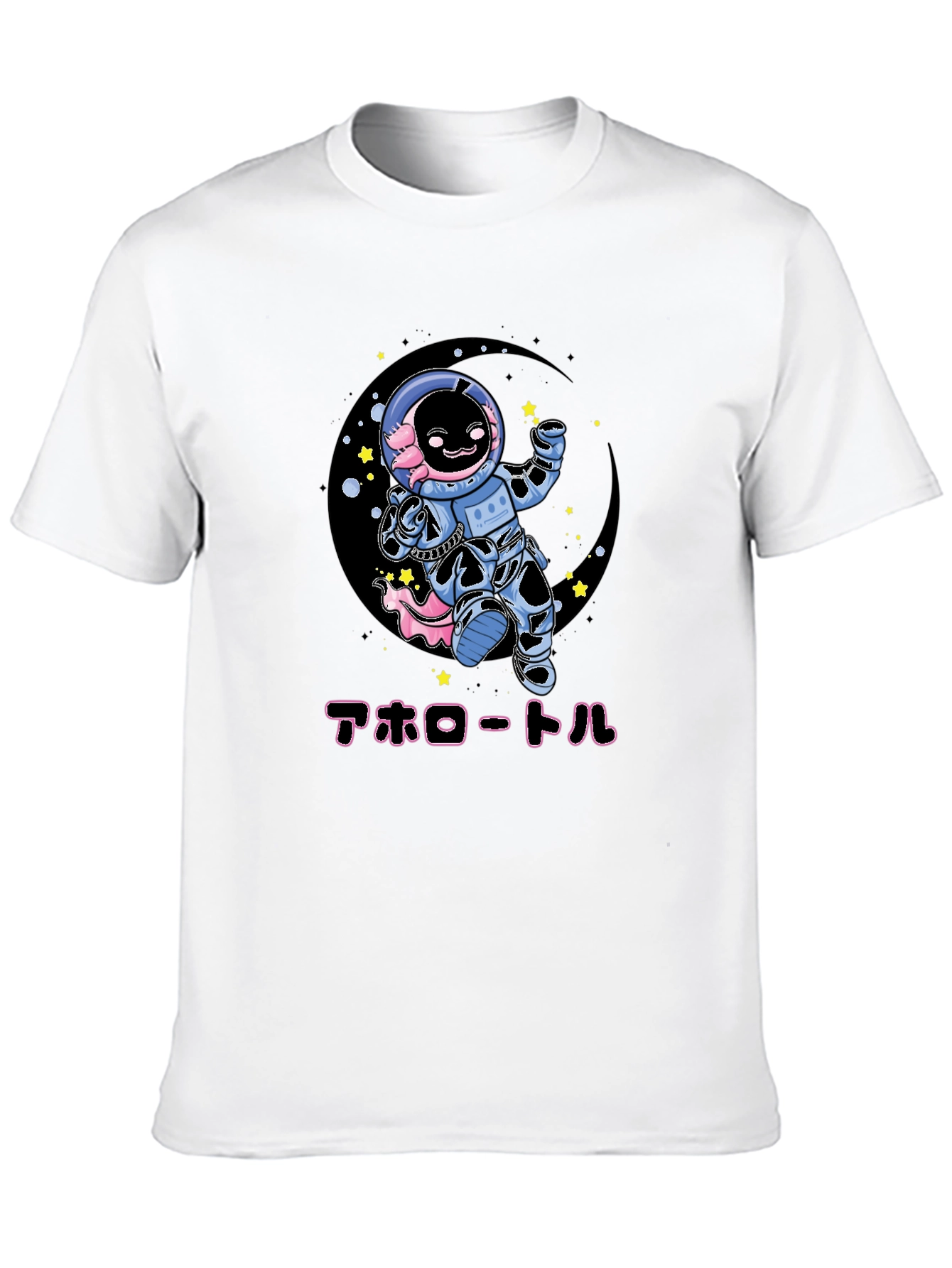 Axolotl Astronaut Black T-Shirt