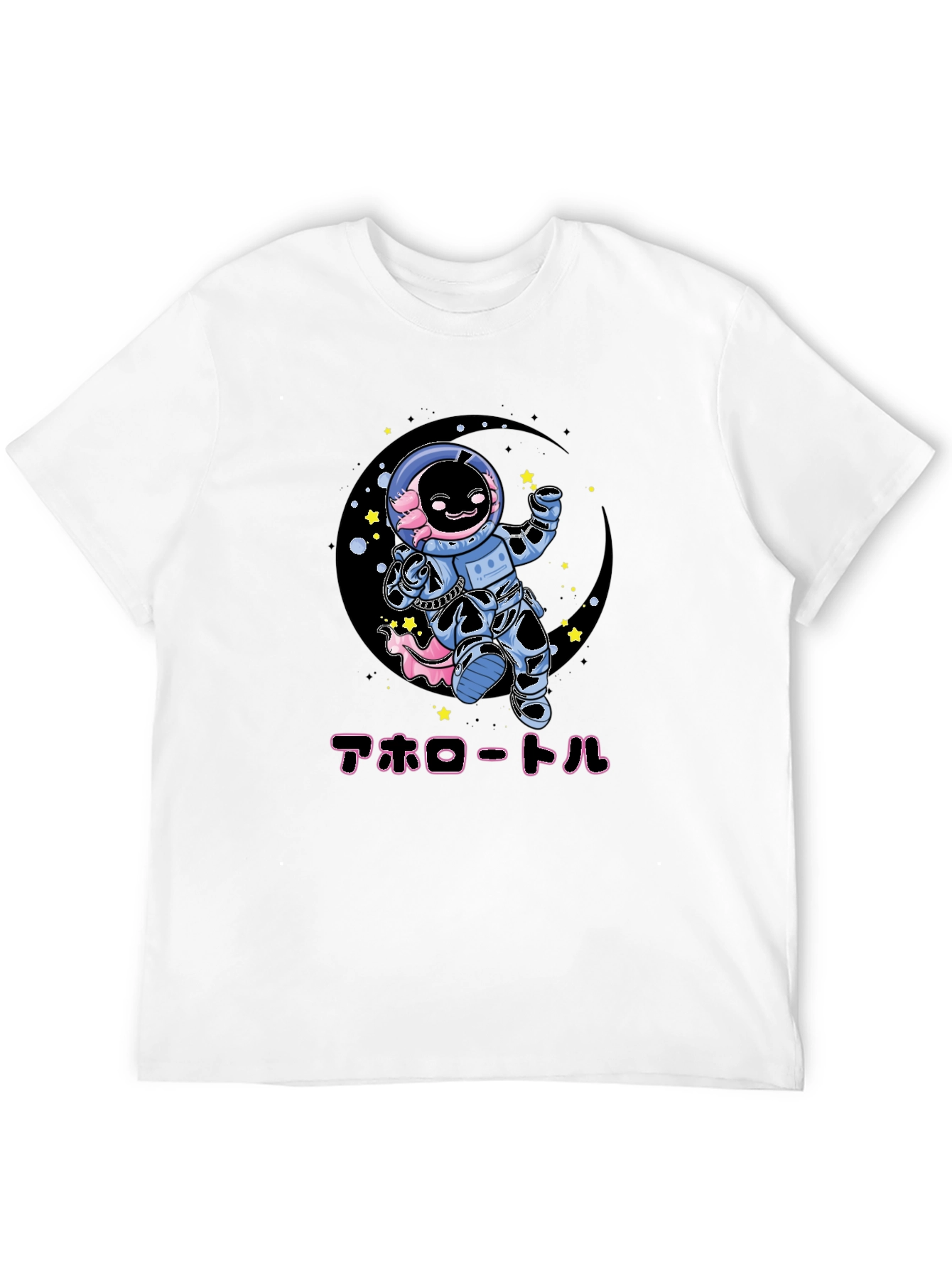 Axolotl Astronaut Black T-Shirt