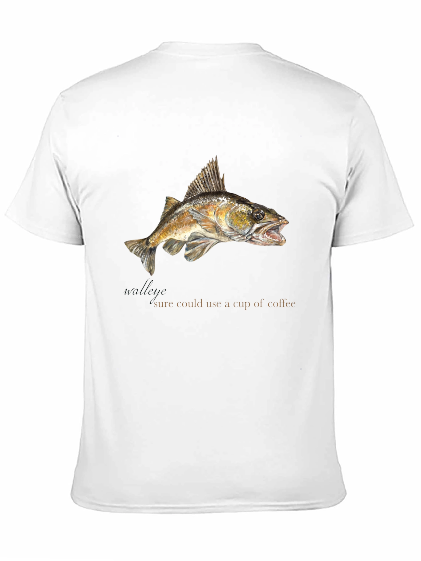 Funny Fish & Coffee T-Shirt - Unique Graphic Tee