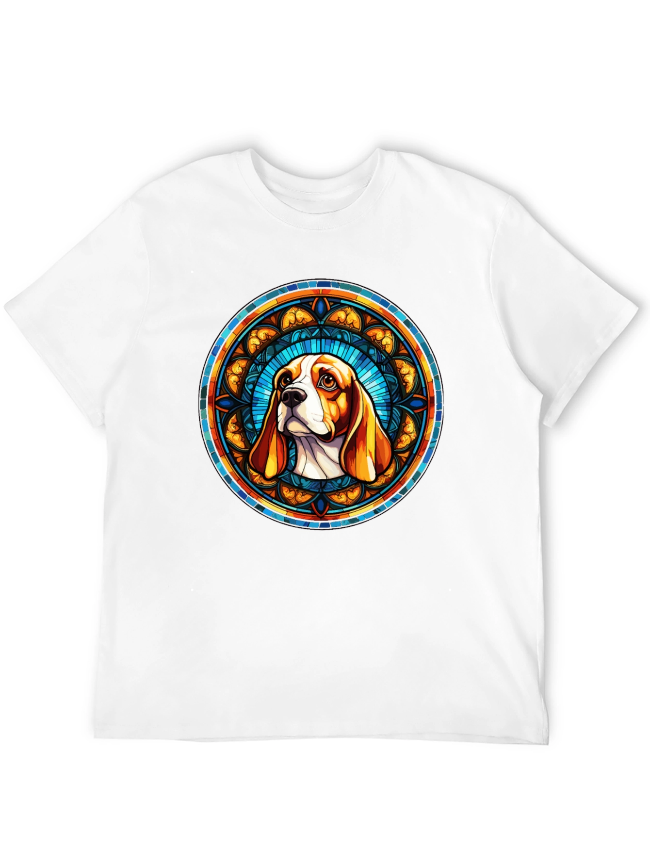 Dog Breed Art T-Shirt | Stained Glass Beagle Tee