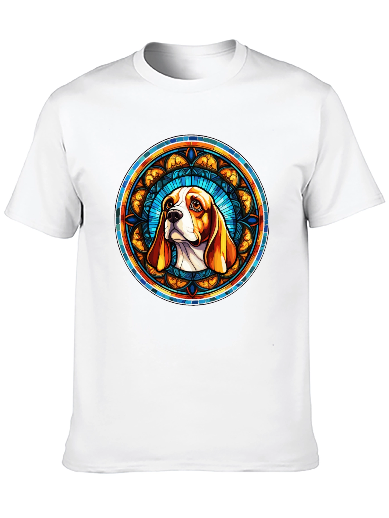 Dog Breed Art T-Shirt | Stained Glass Beagle Tee