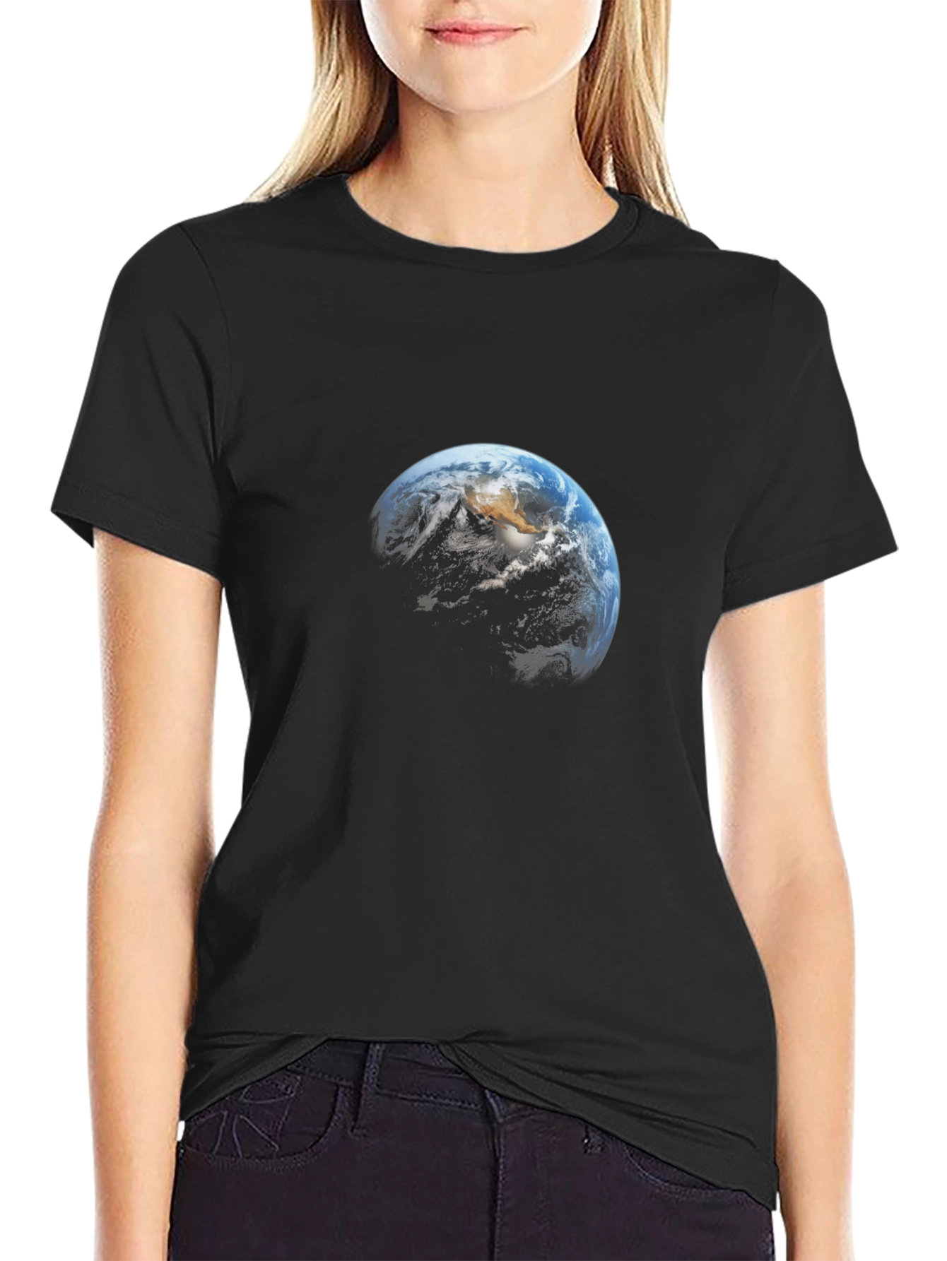 Earth Graphic Tee - Space & Planet Design