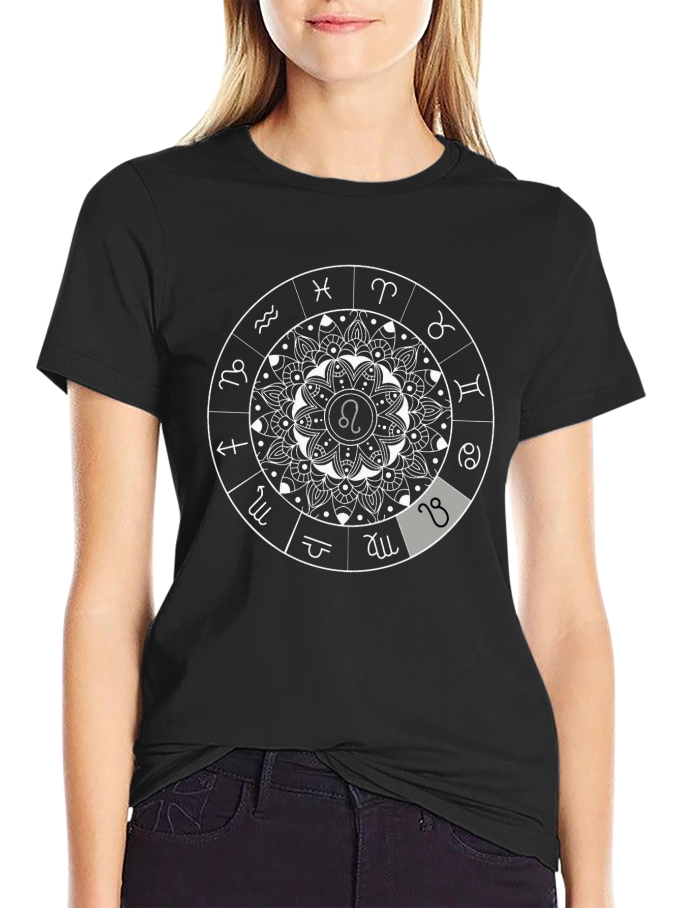 Zodiac Mandala Graphic Tee - Black T-Shirt