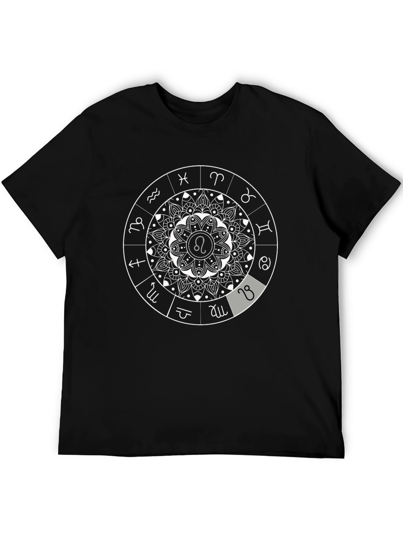 Zodiac Mandala Graphic Tee - Black T-Shirt