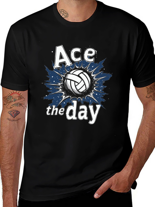 Ace the Day Volleyball Graphic Tee - Black