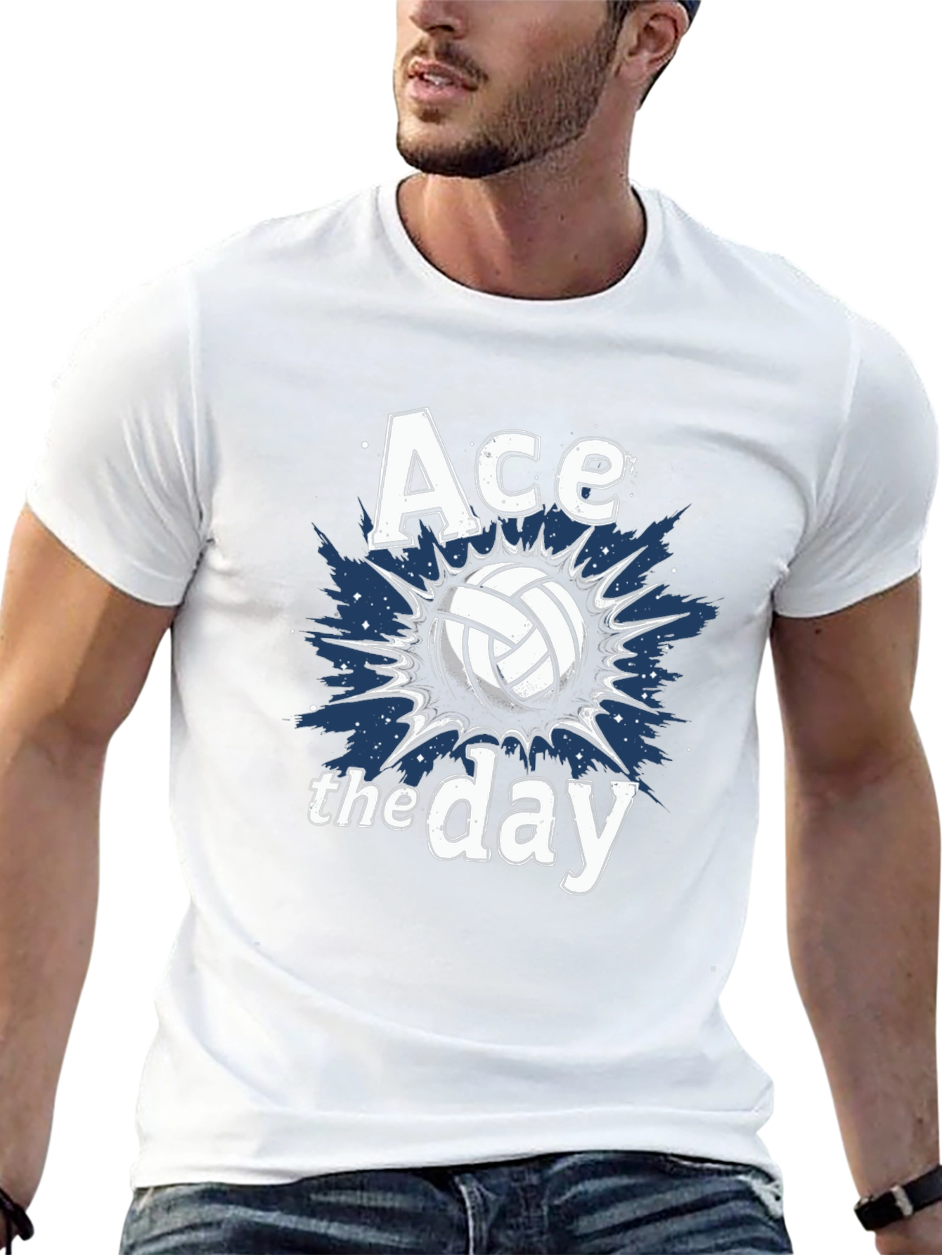 Ace the Day Volleyball Graphic Tee - Black