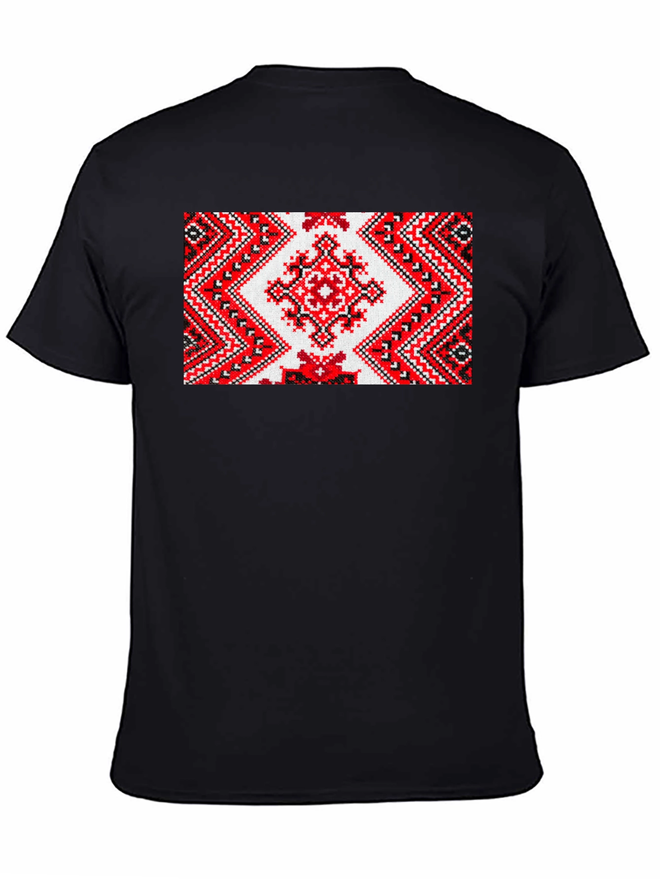 Embroidered Pattern Tee - Unique Design