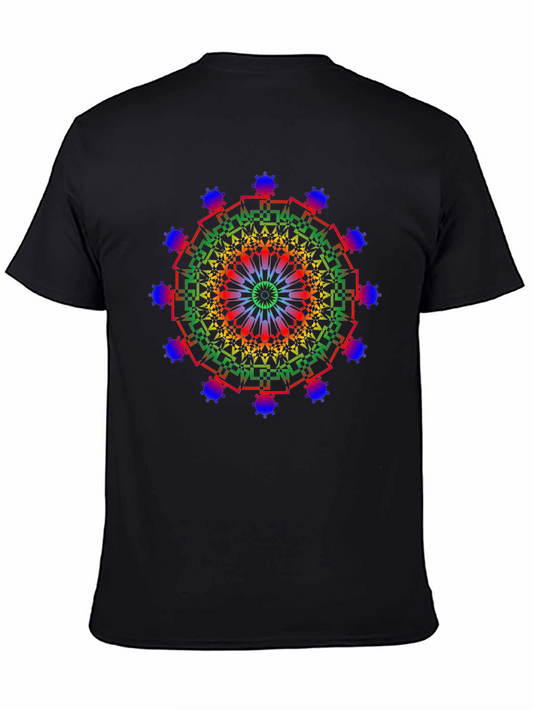 Rainbow Mandala Graphic Tee - Mens Black T-Shirt