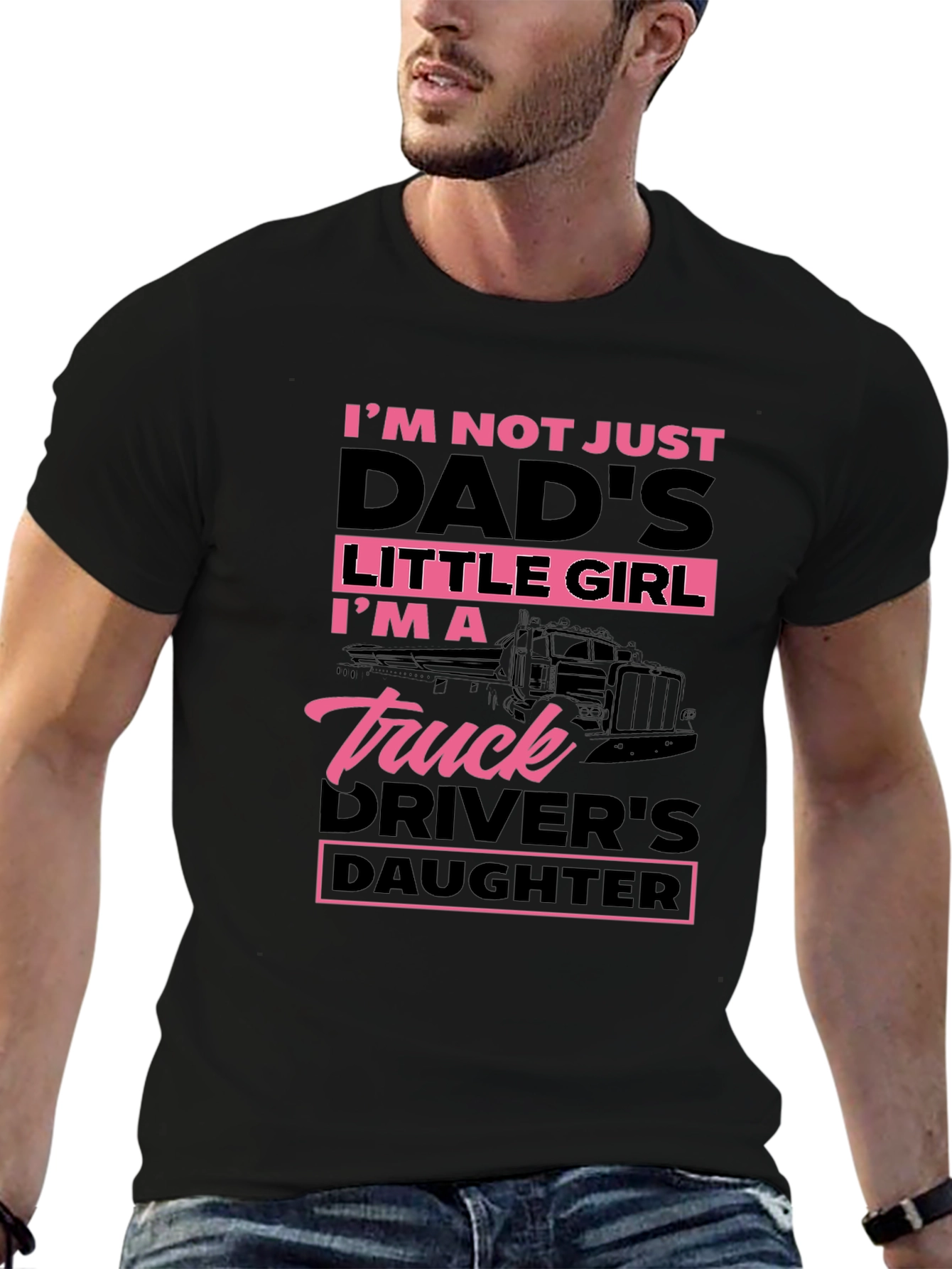 Truck Drivers Daughter T-Shirt - Black