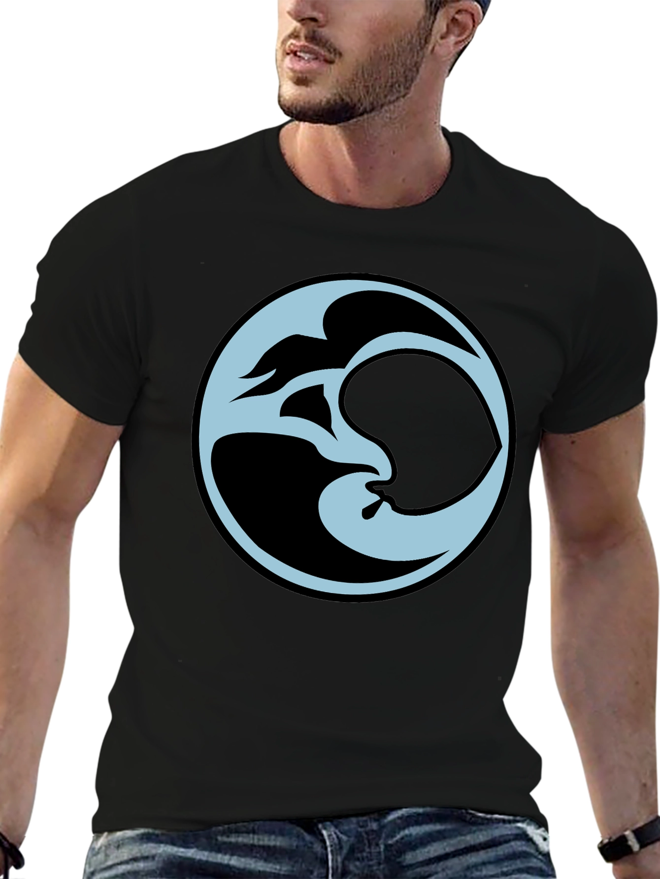 Abstract Graphic Black Tee