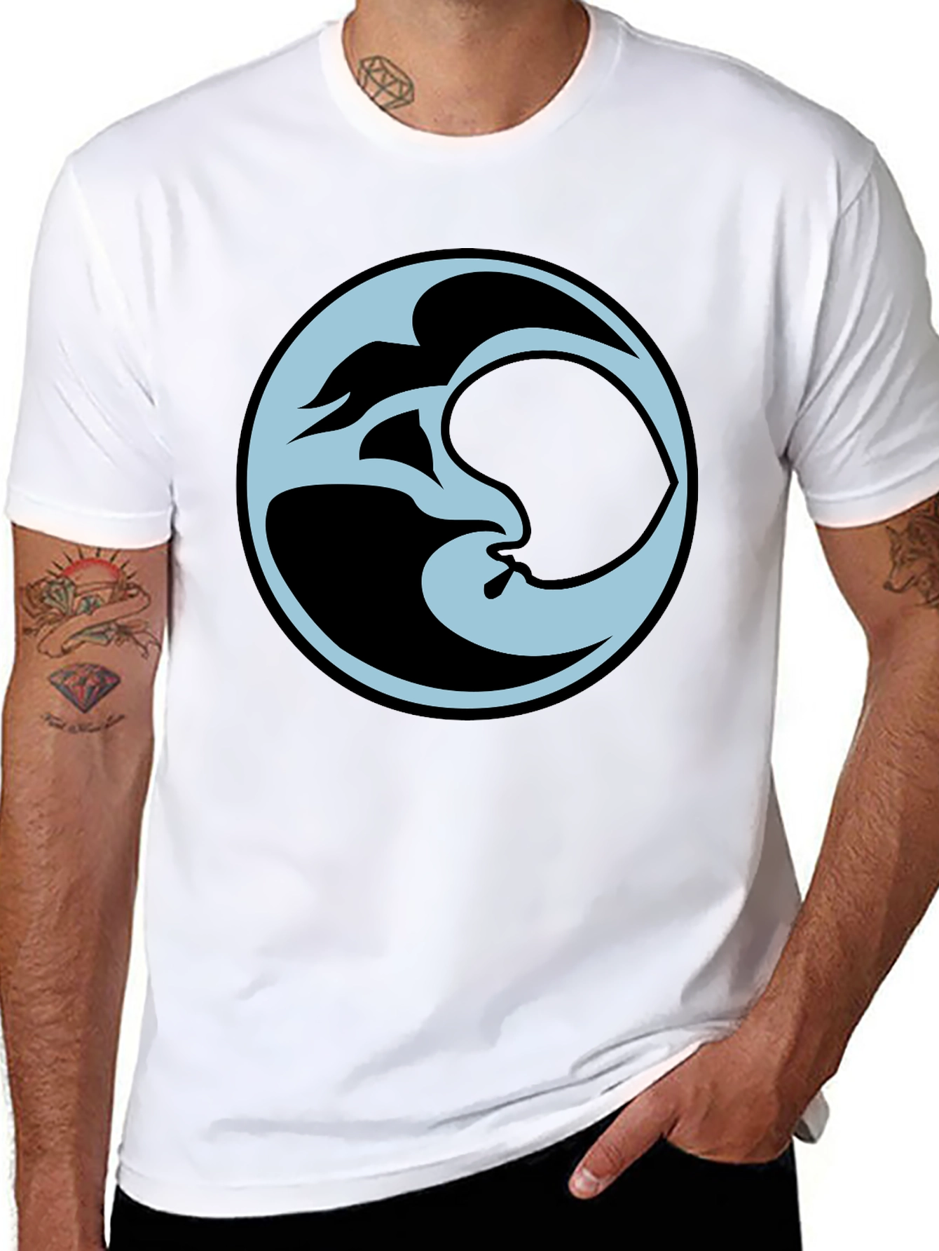 Abstract Graphic Black Tee