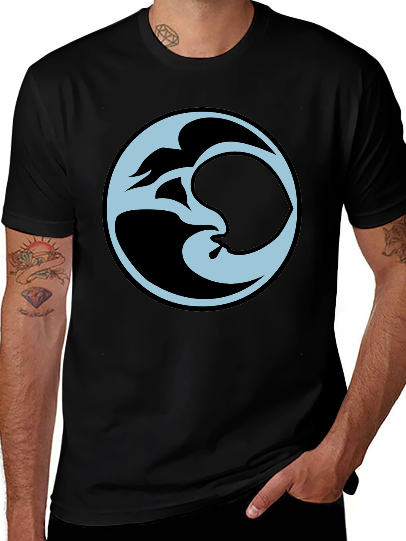 Abstract Graphic Black Tee