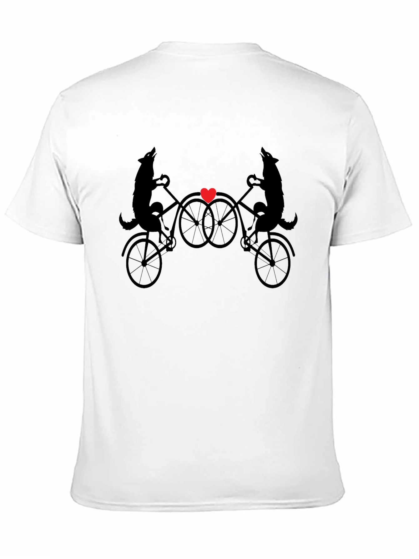 Wolf Bike Ride Graphic T-Shirt - Black
