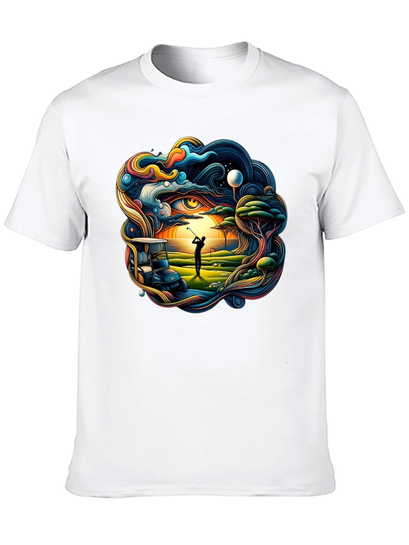 Golfing Dreamscape Tee - Stylish Graphic Print