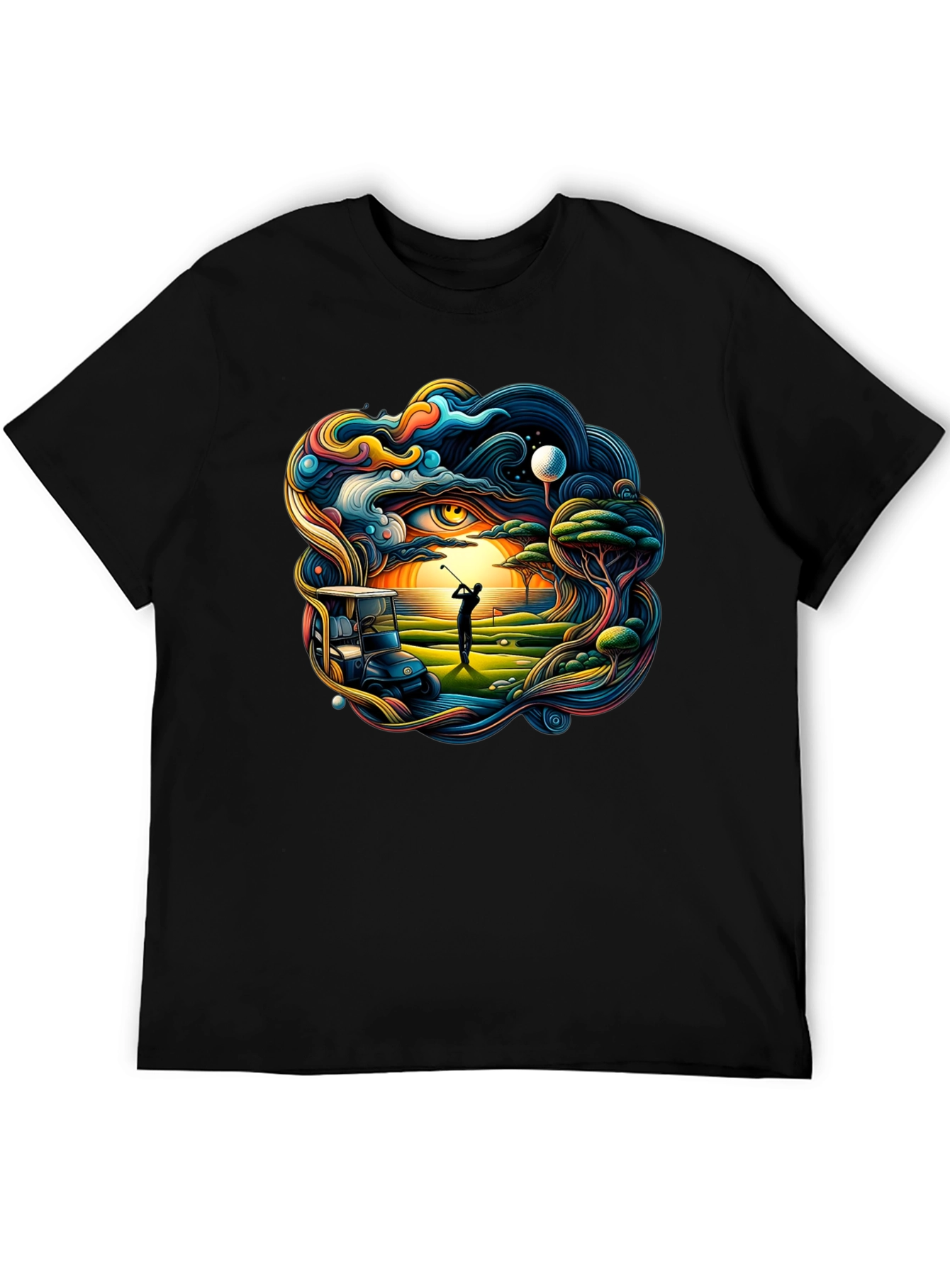 Golfing Dreamscape Tee - Stylish Graphic Print