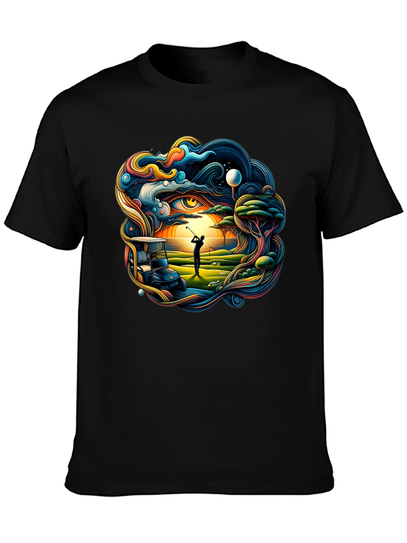 Golfing Dreamscape Tee - Stylish Graphic Print