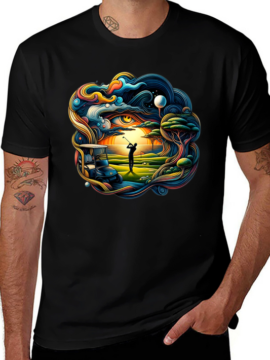 Golfing Dreamscape Tee - Stylish Graphic Print