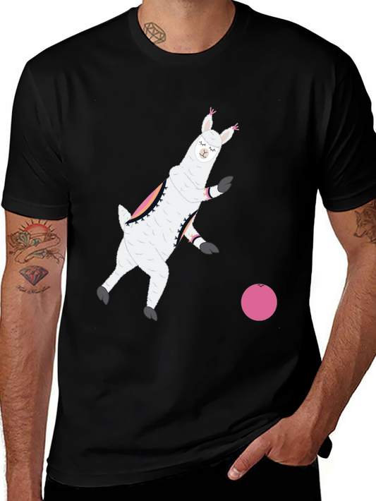Llama Bowling Black T-Shirt