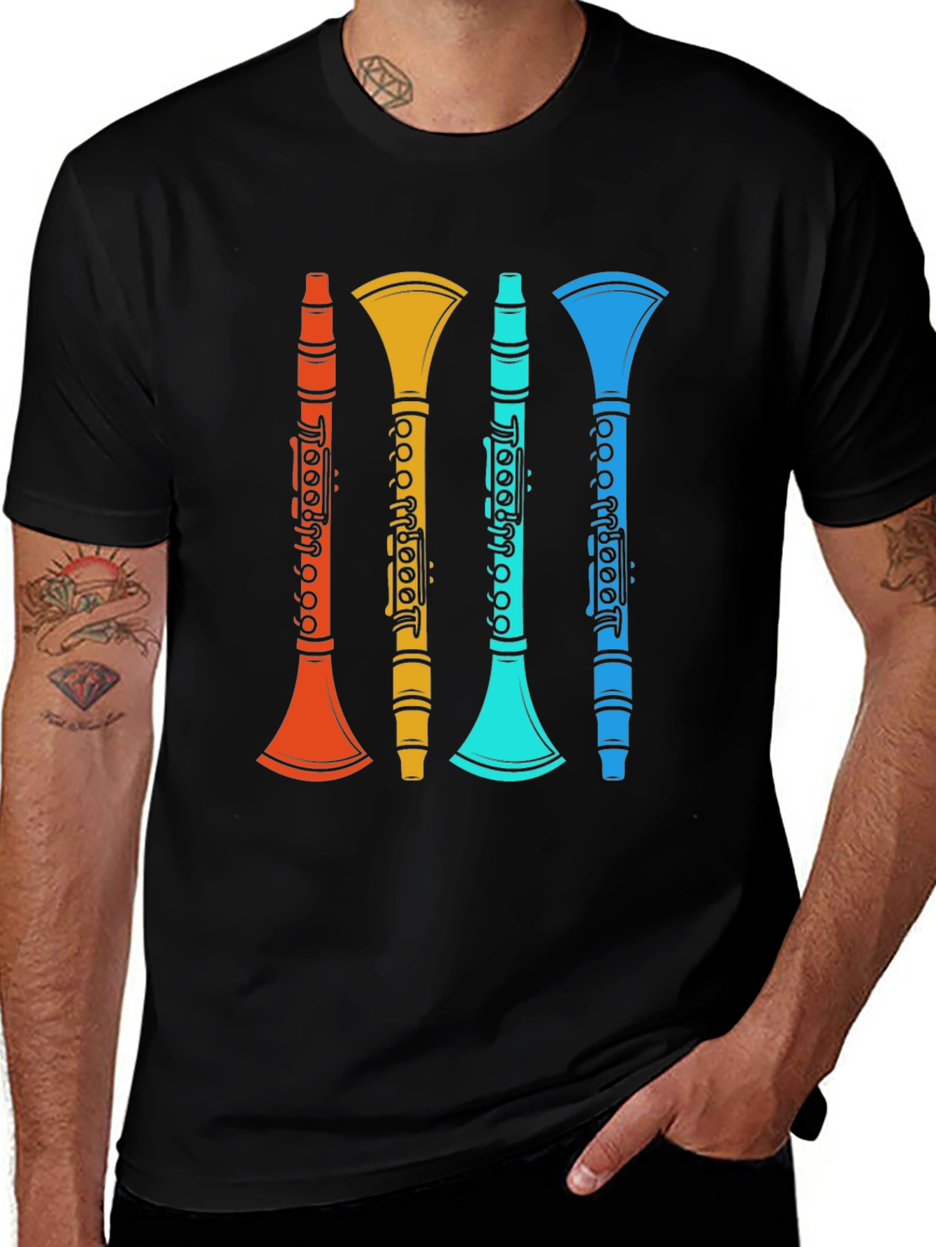 Retro Clarinet T-Shirt - Musical Instrument Tee