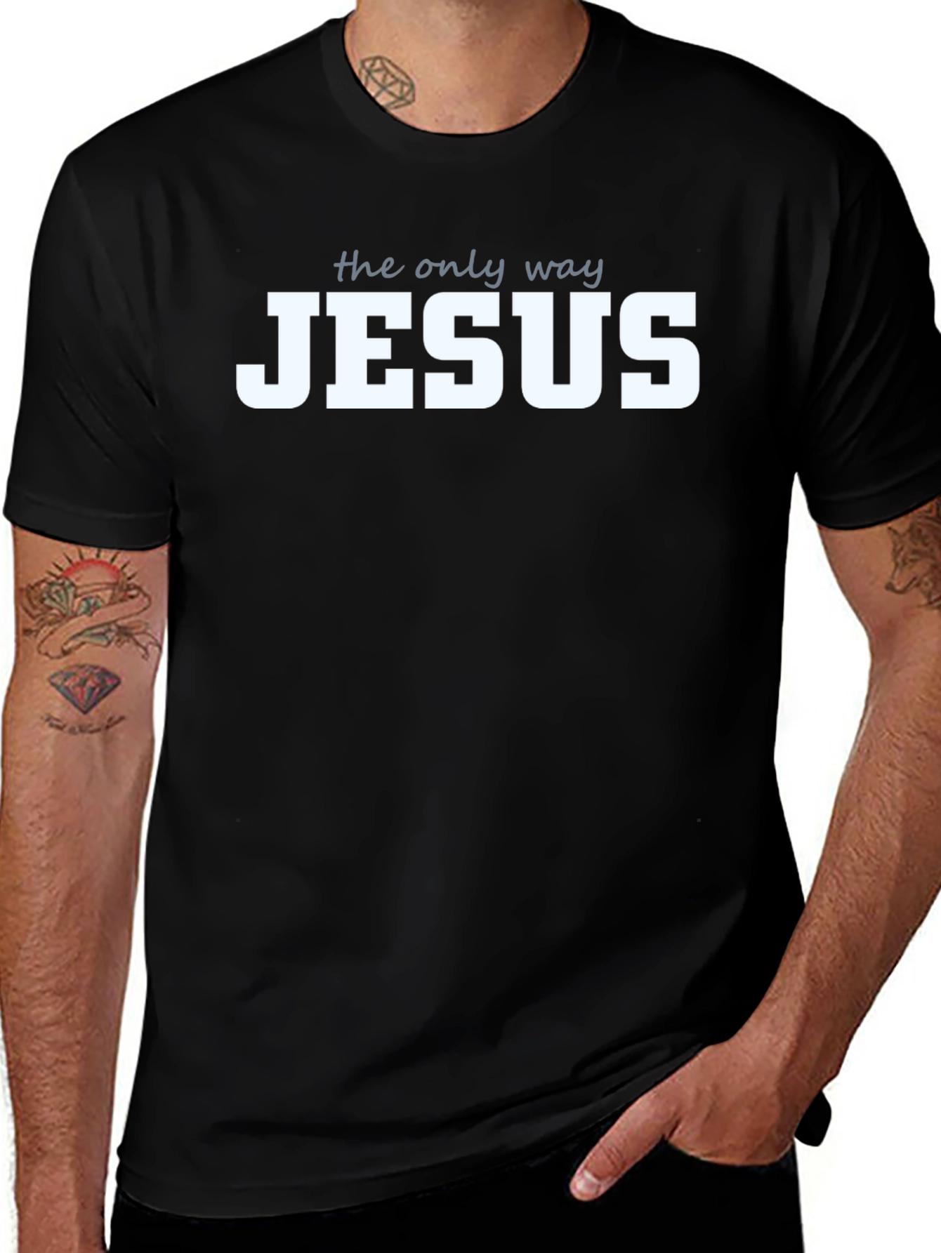The Only Way Jesus Christian T-Shirt Black