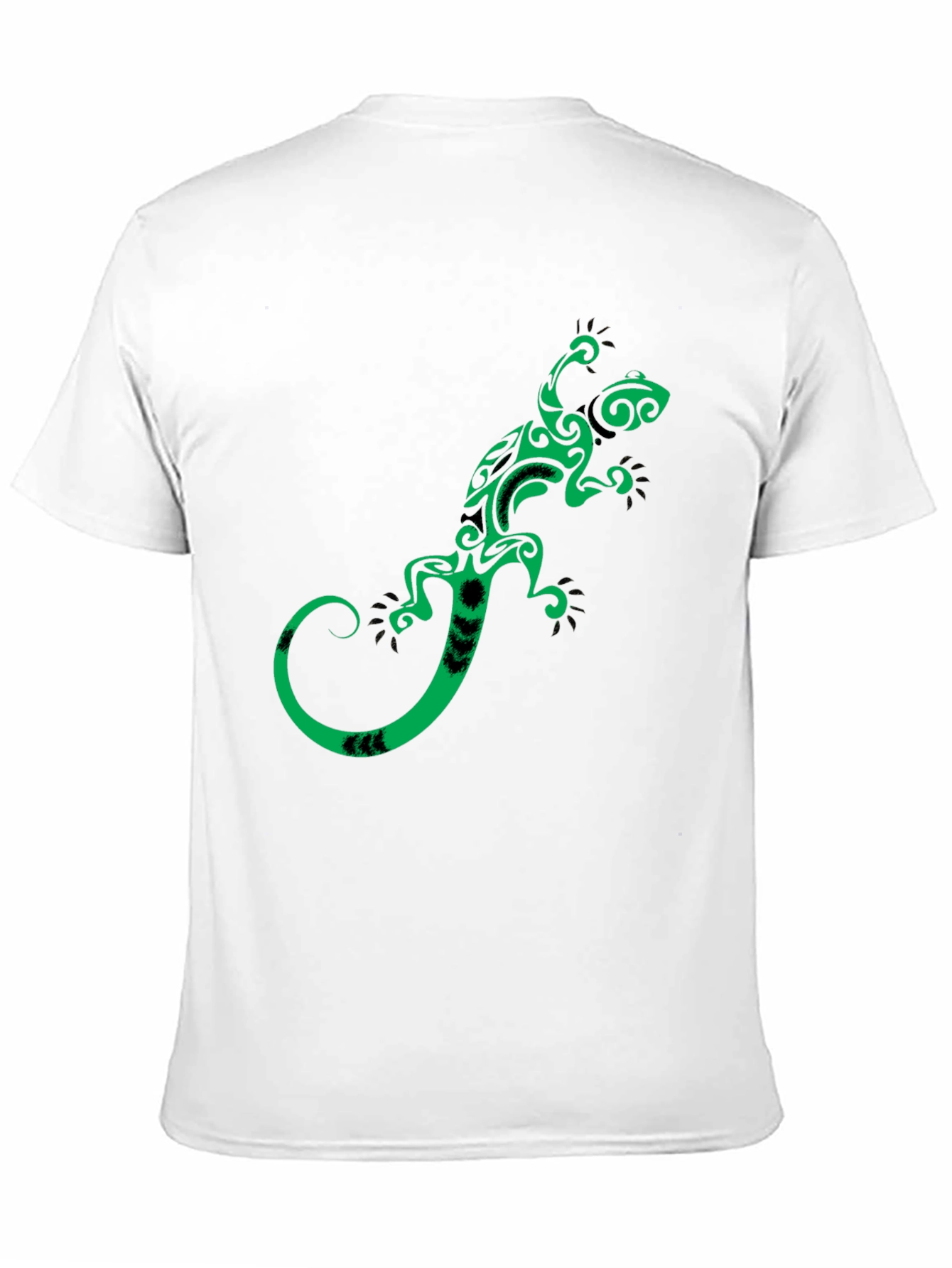 Tribal Gecko Graphic Tee - Stylish Black T-Shirt