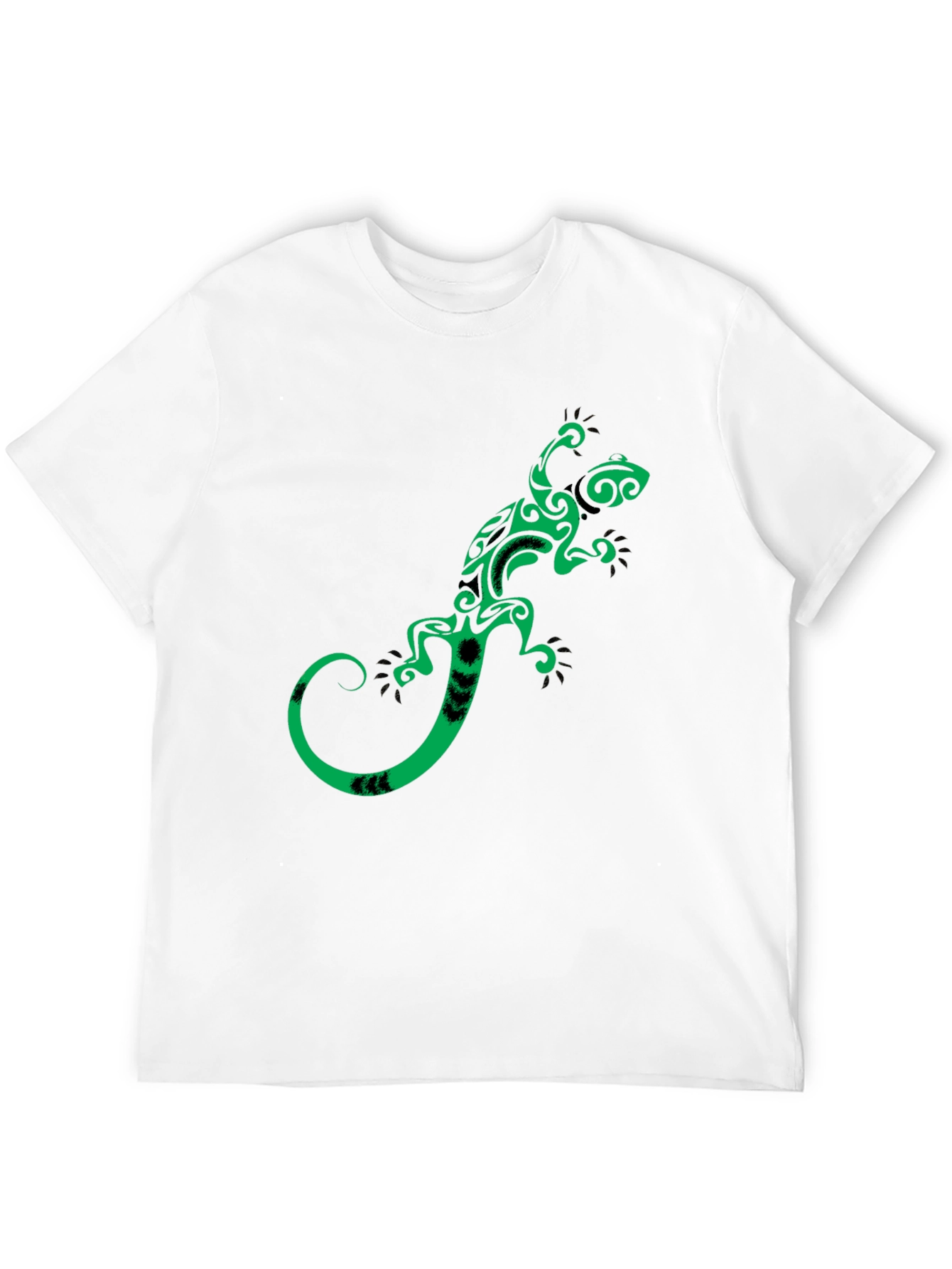 Tribal Gecko Graphic Tee - Stylish Black T-Shirt