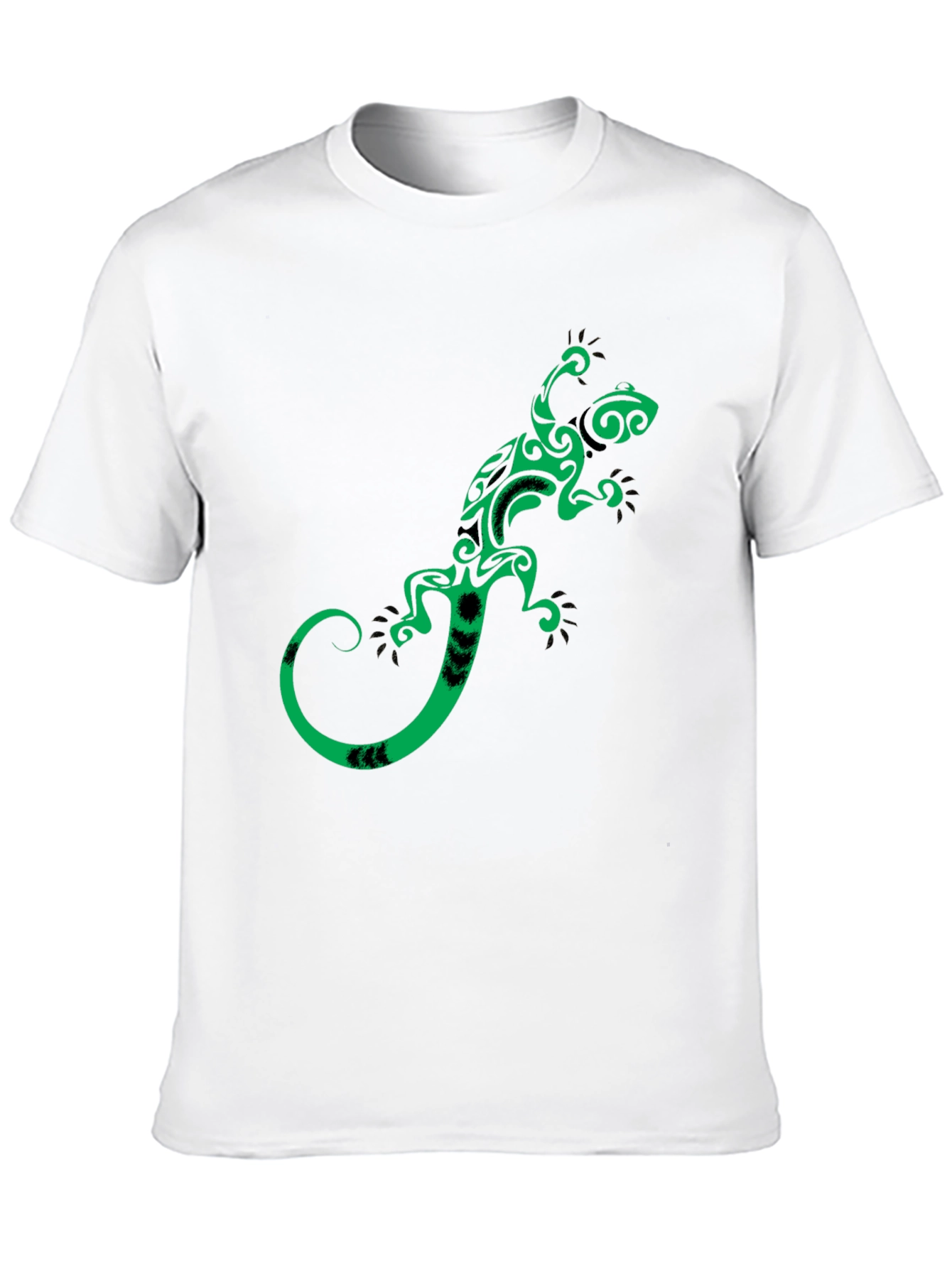 Tribal Gecko Graphic Tee - Stylish Black T-Shirt
