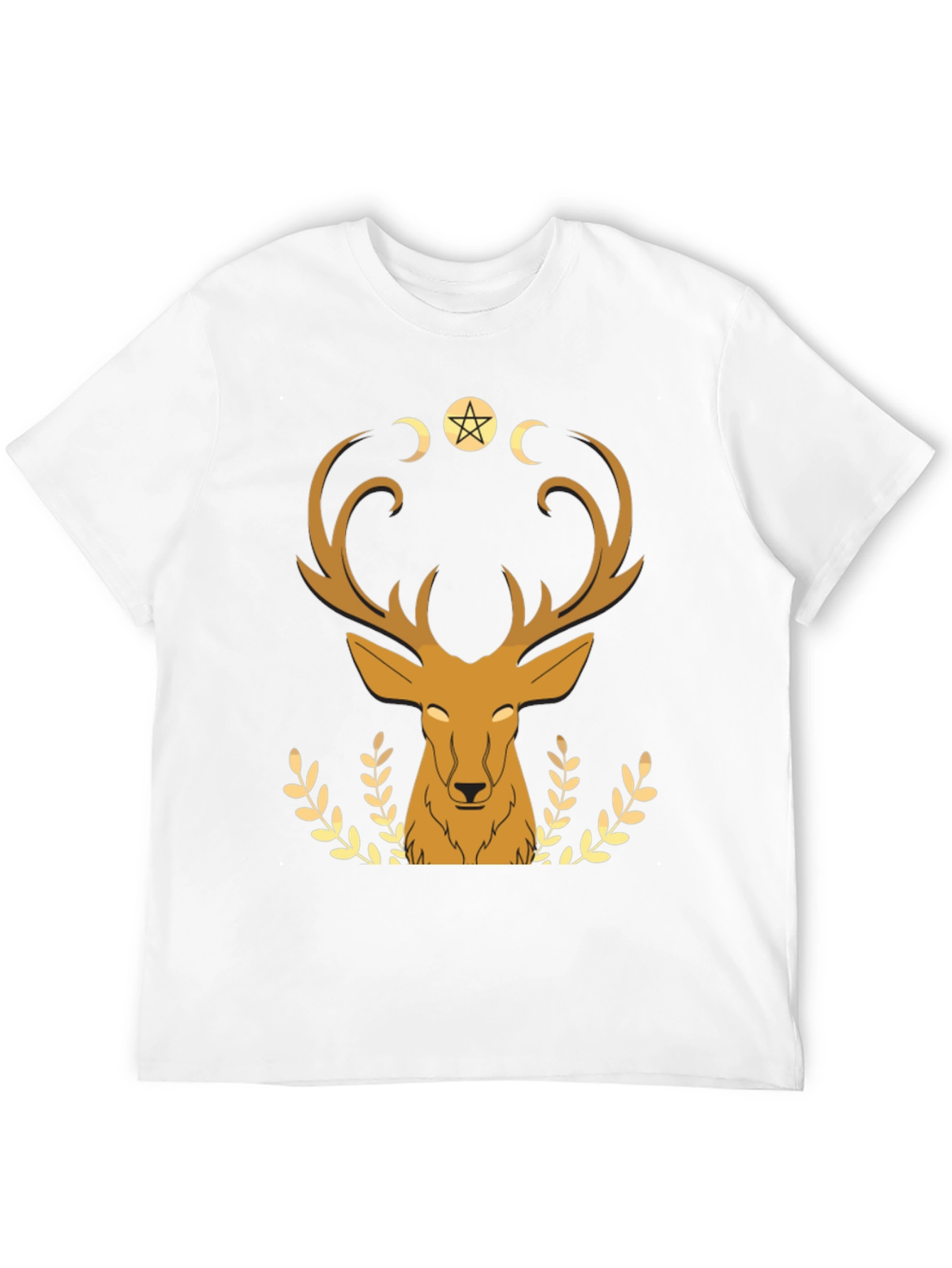 Mystical Deer Graphic Tee - Black T-Shirt