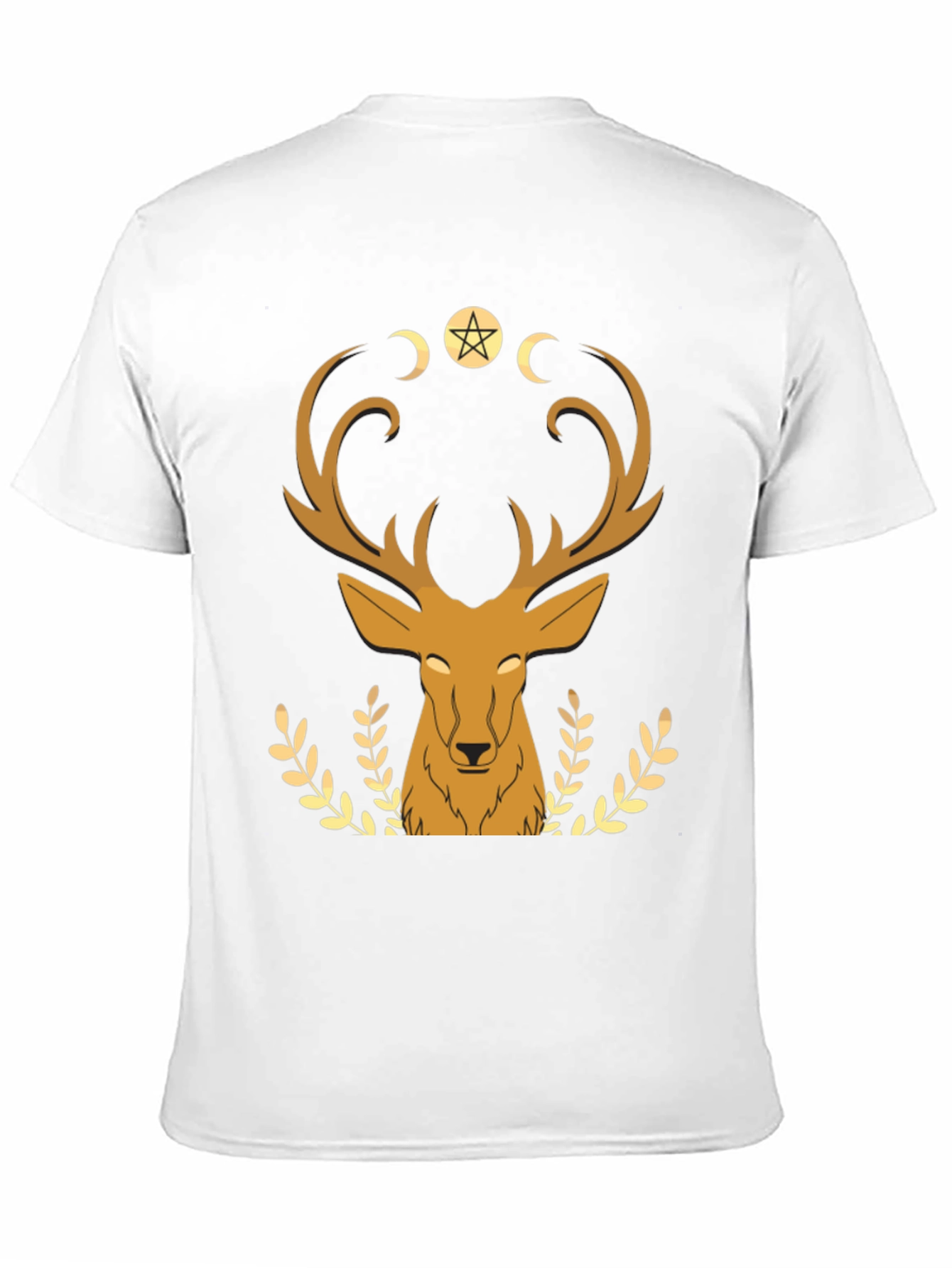Mystical Deer Graphic Tee - Black T-Shirt