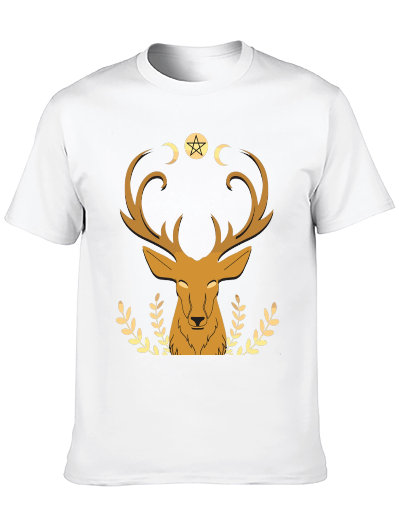 Mystical Deer Graphic Tee - Black T-Shirt